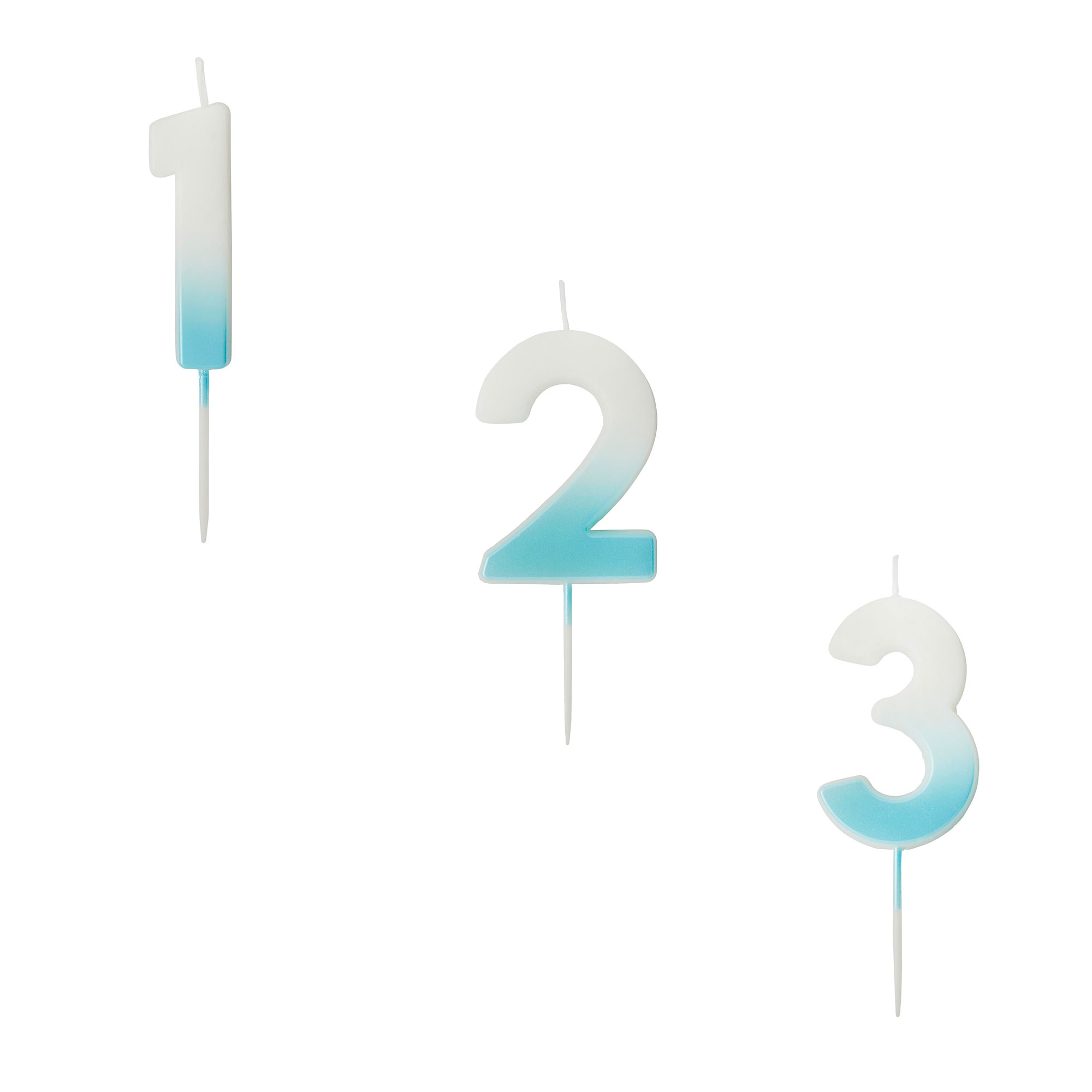 Blue Ombre Number Cake Candle (0-9)