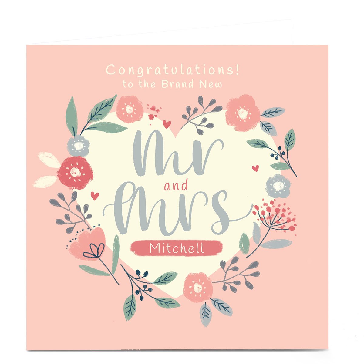 Personalised Nikki Whiston Congratulations Card - Mr & Mrs