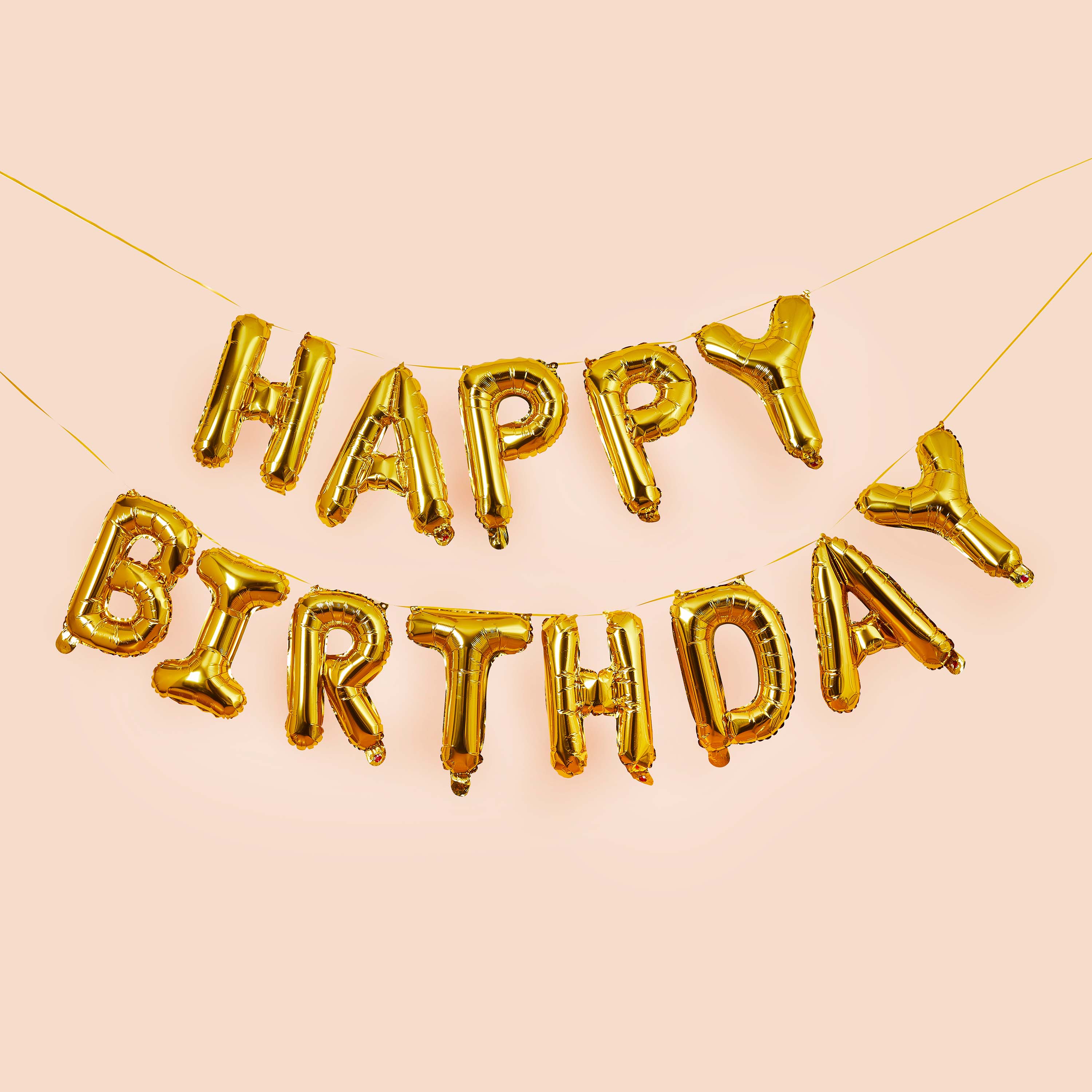 Metallic Gold Happy Birthday 16 Foil Balloon Garland