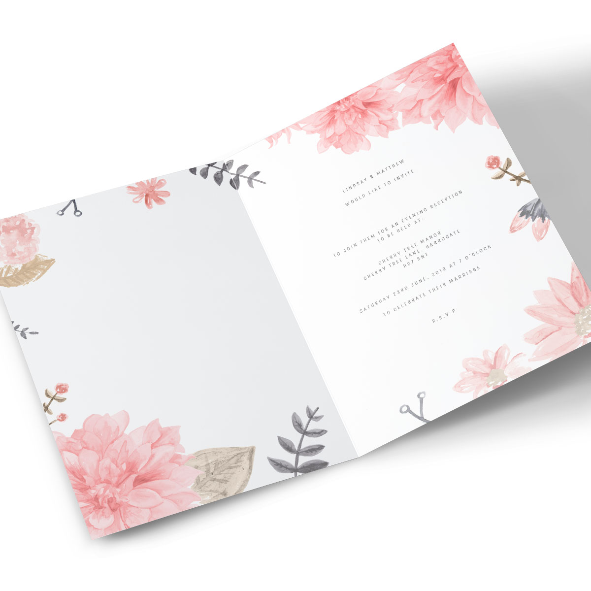 Personalised Evening Reception Invitation - Floral Chic