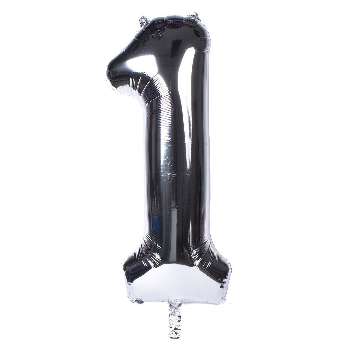 Silver Number 1 Foil Giant Helium Balloon - Uninflated