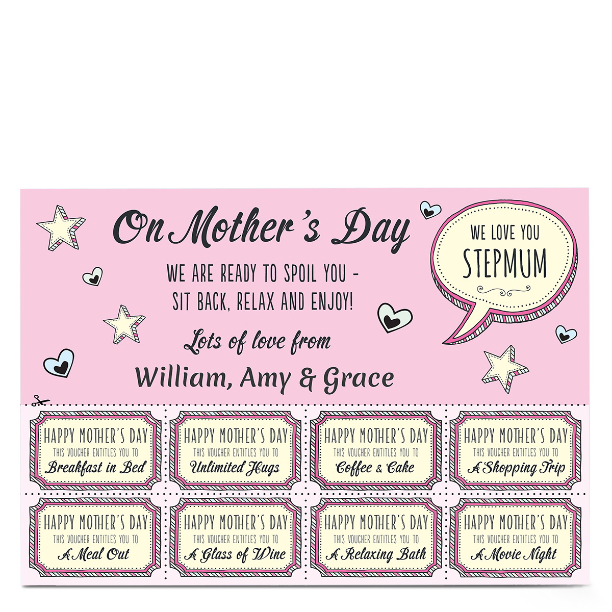 Personalised Mother's Day Card - Stepmum Coupons