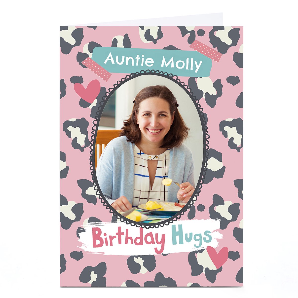 Photo Bev Hopwood Birthday Card - Leopard Print