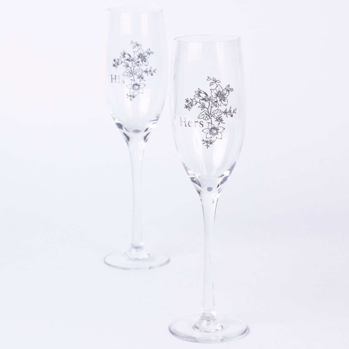 Engagement His & Hers Champagne Glass Set