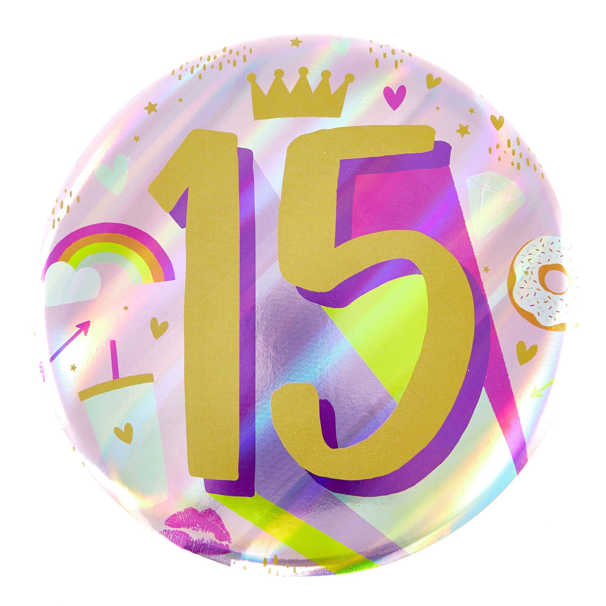 Giant 15th Birthday Badge - Pink