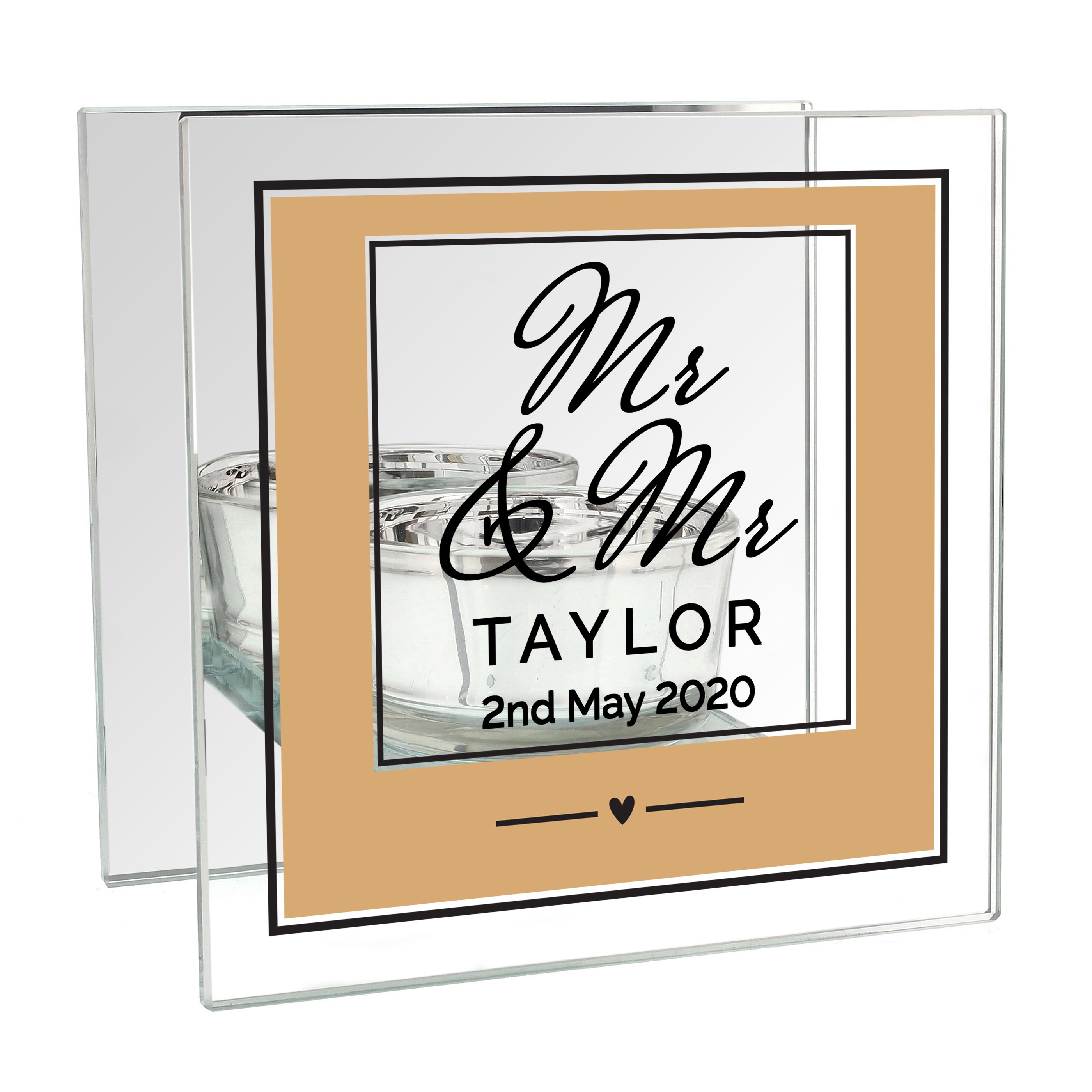 Personalised Wedding Tea Light Holder