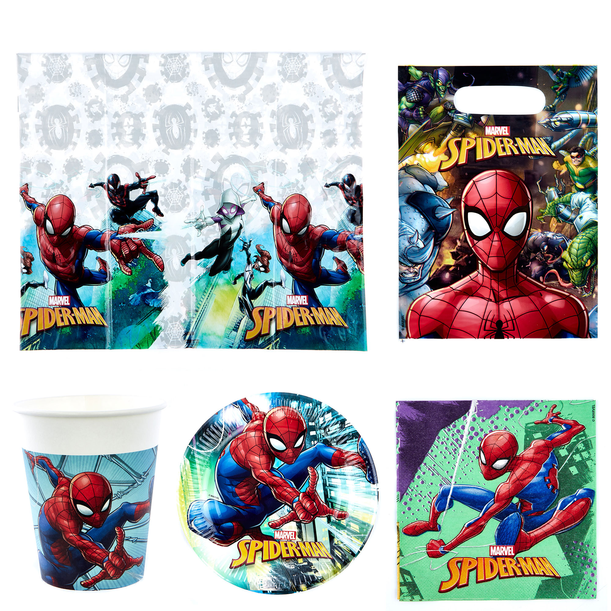 Marvel Spider-Man party Tableware Bundle - 16 Guests