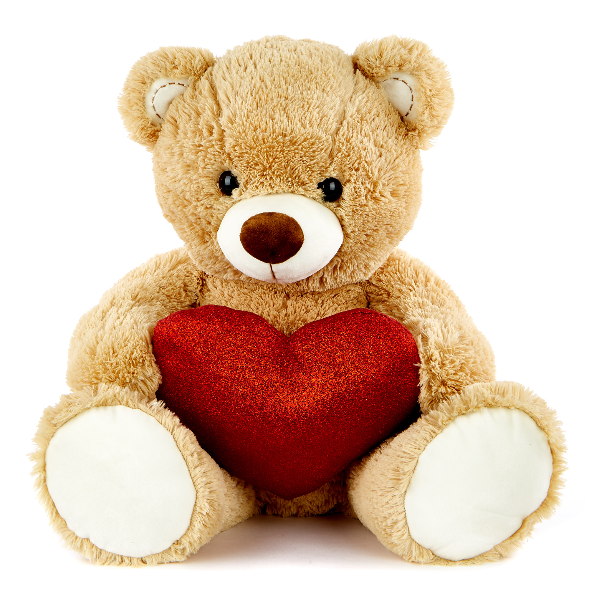 Large Brown Valentine's Day Hugs Bear Soft Toy With Heart