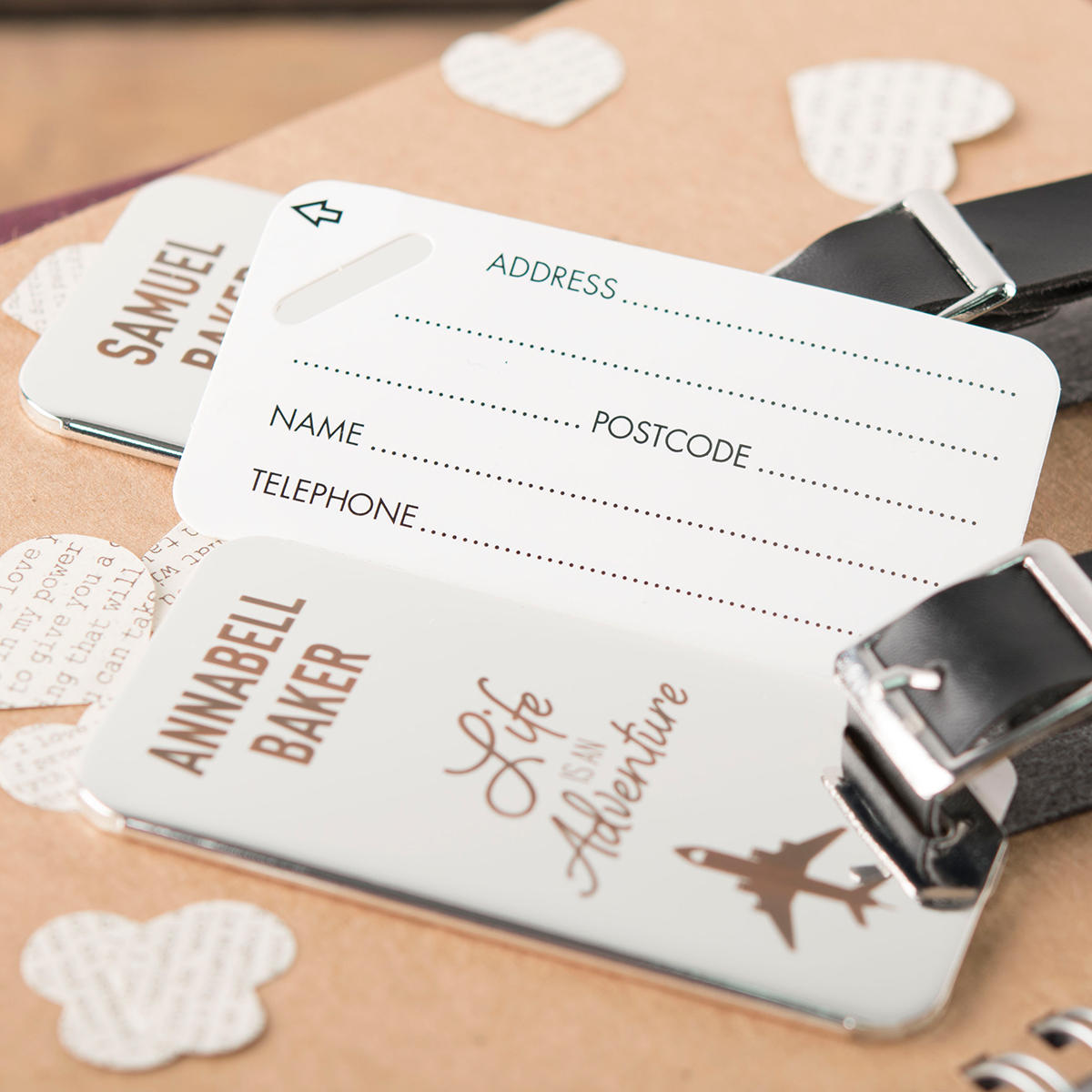 Personalised Engraved Stainless Steel Luggage Tags - Life Is An Adventure