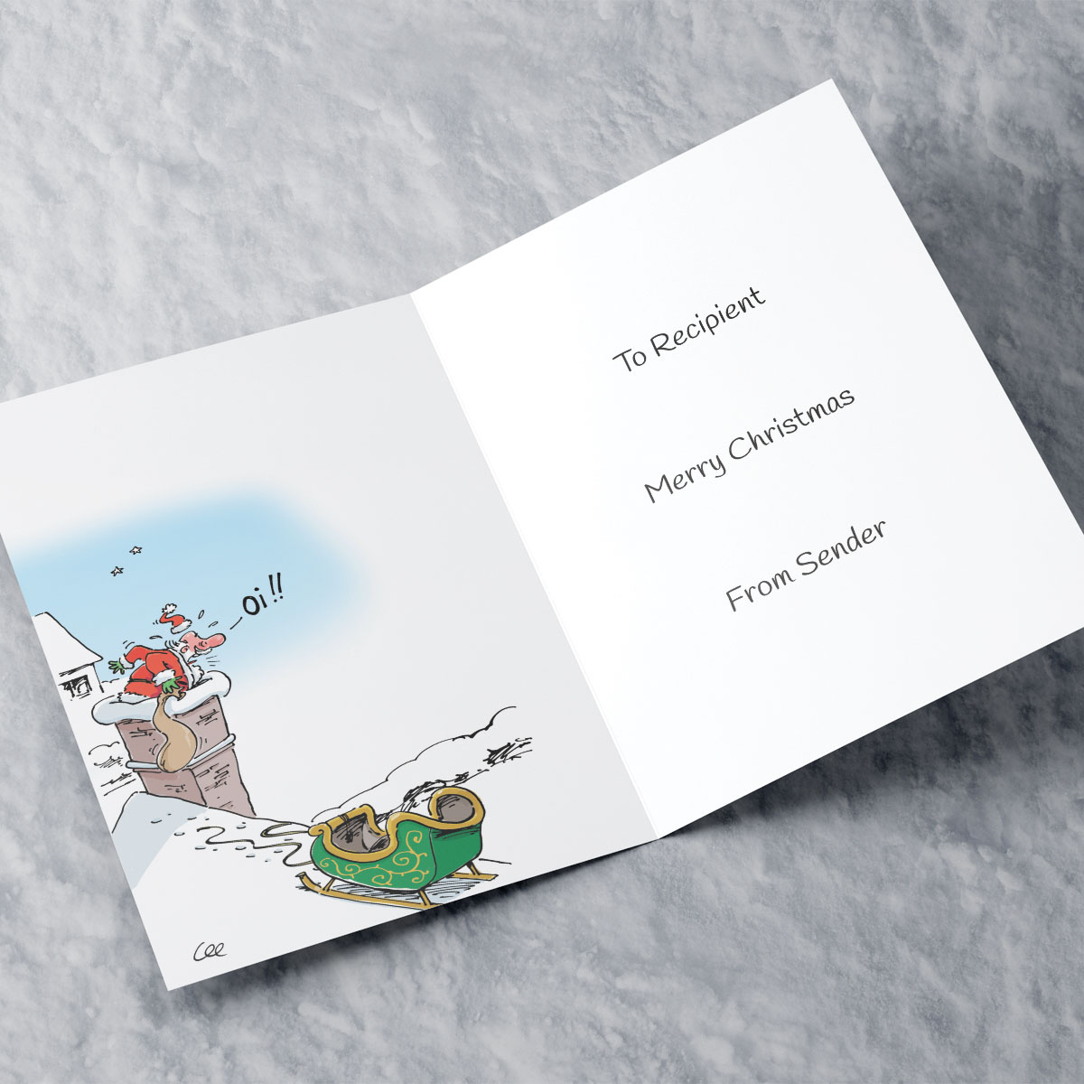 Personalised Christmas Card - Reindeer Thief