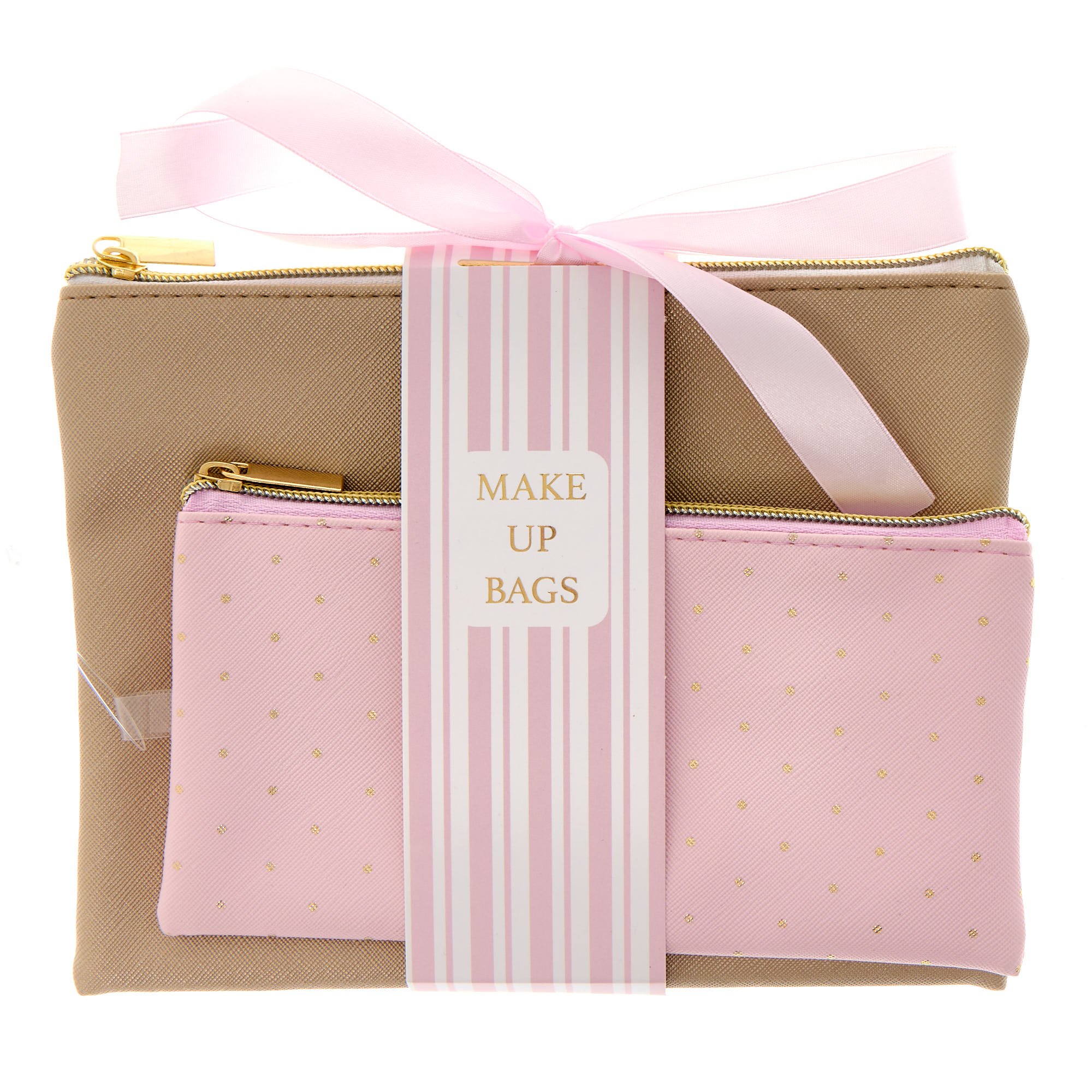 Pink & Gold Make-Up Bag Duo