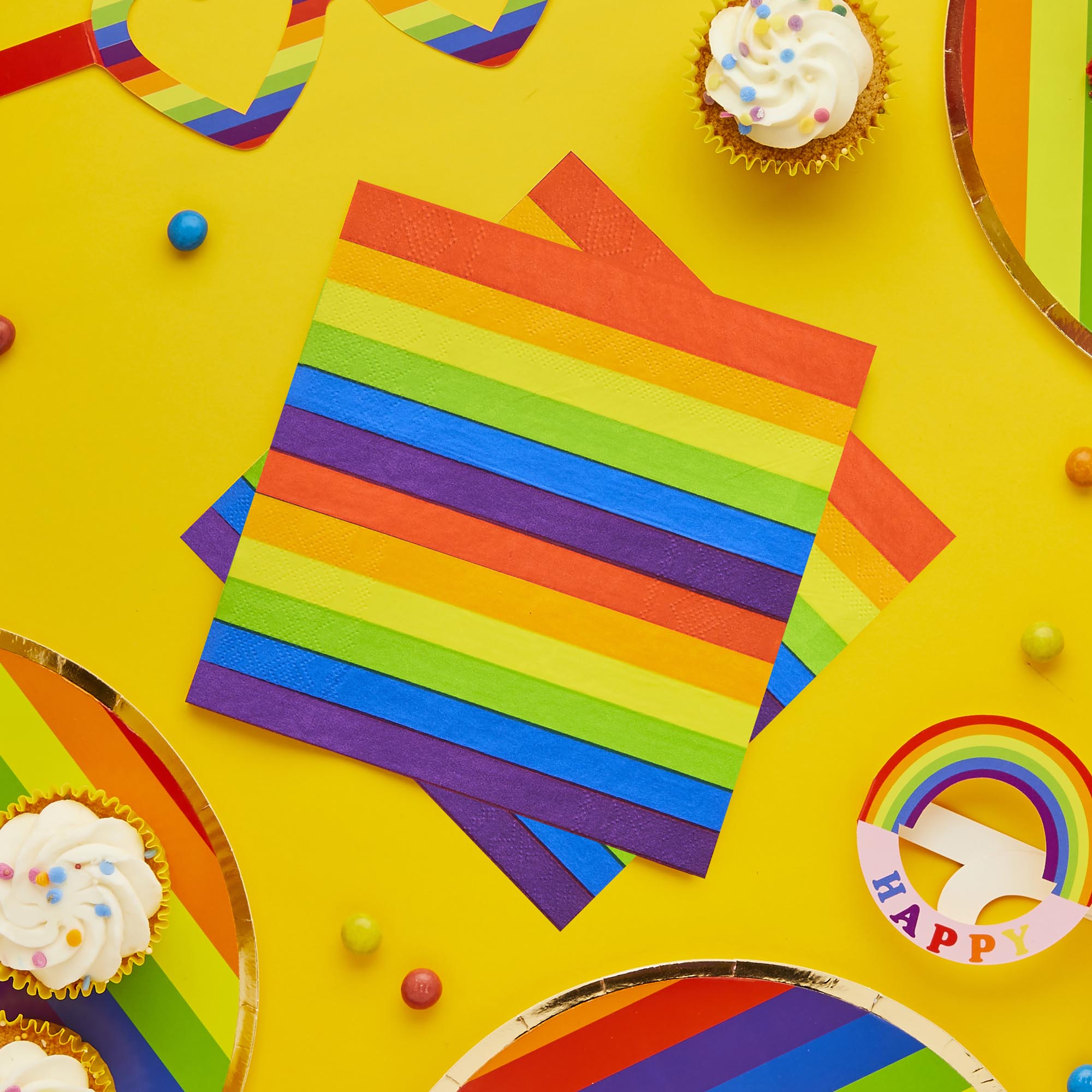 Rainbow Paper Napkins - Pack of 16
