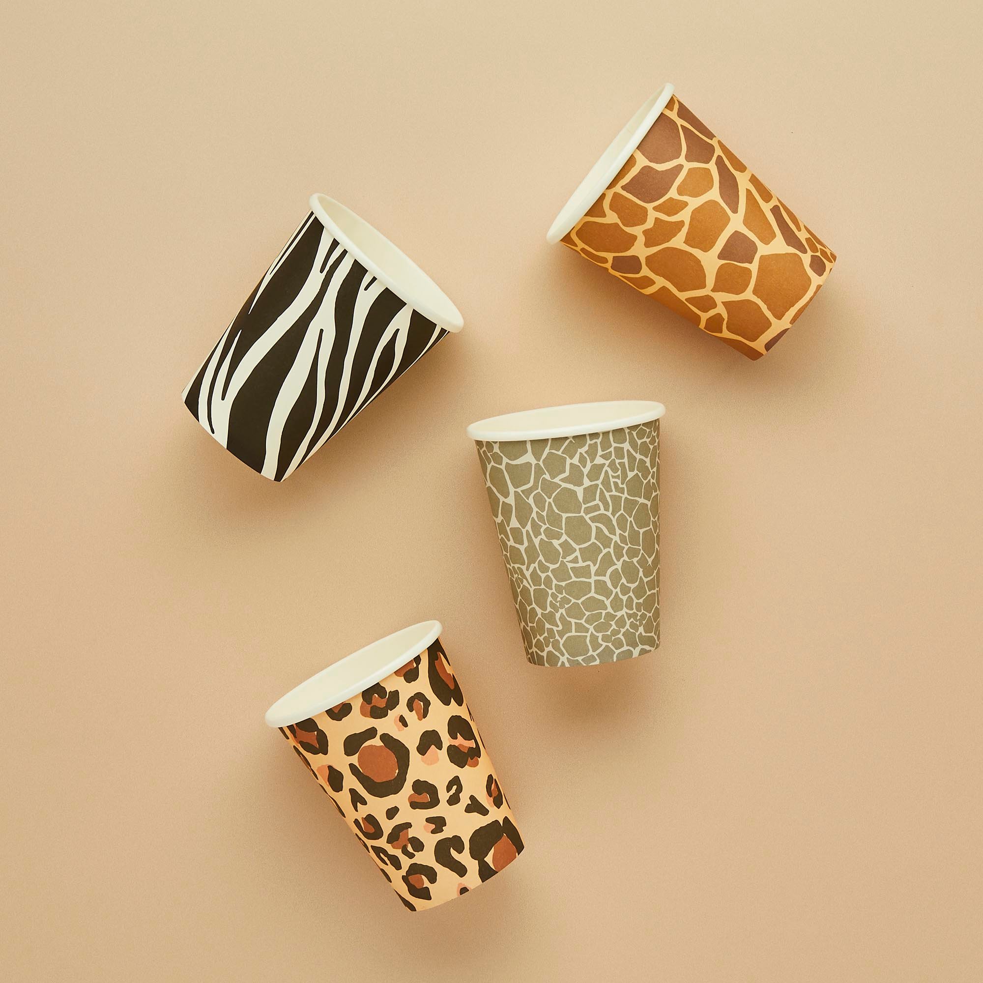 Animal Print Paper Cups - Pack of 8