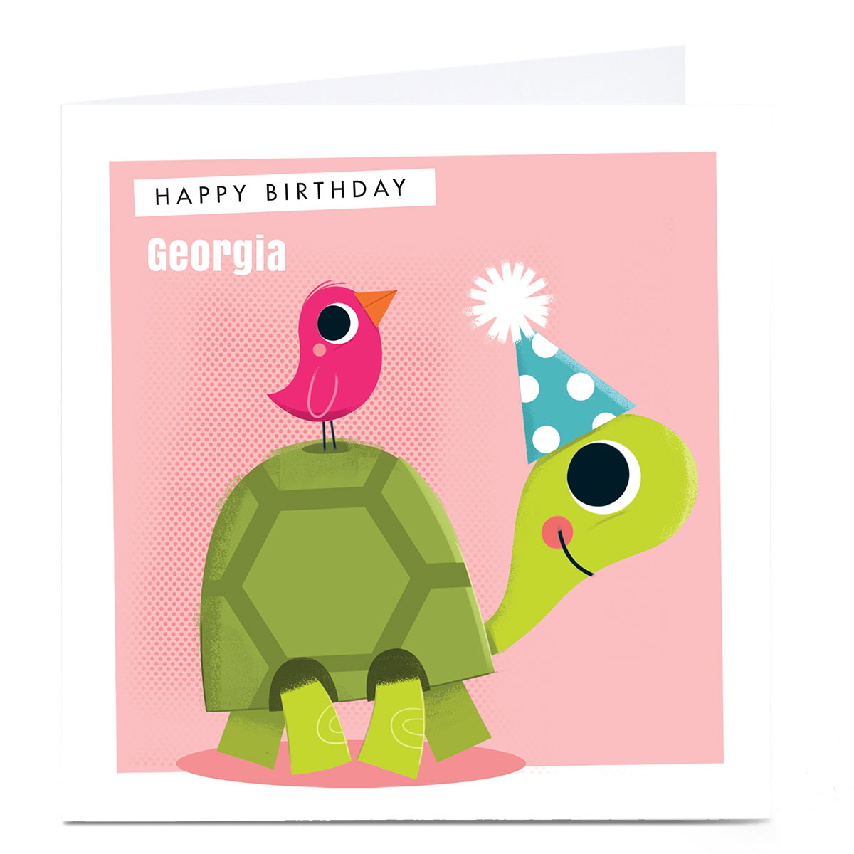 Personalised Hello Munki Card - Cute Tortoise 