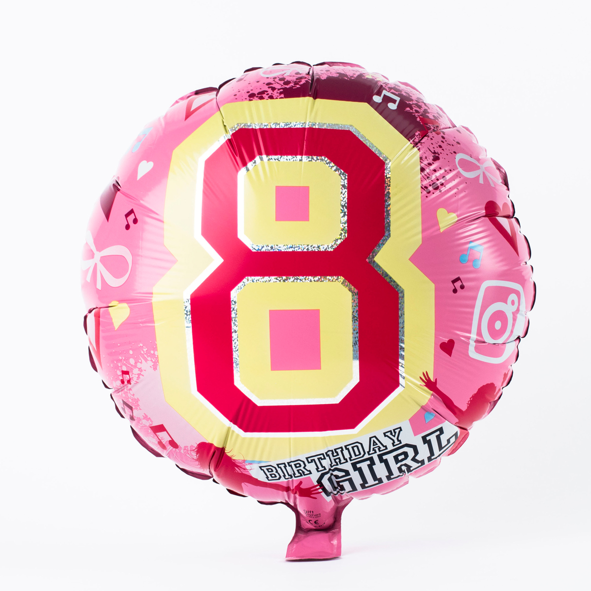 Age 8 Birthday Girl 18-Inch Foil Helium Balloon