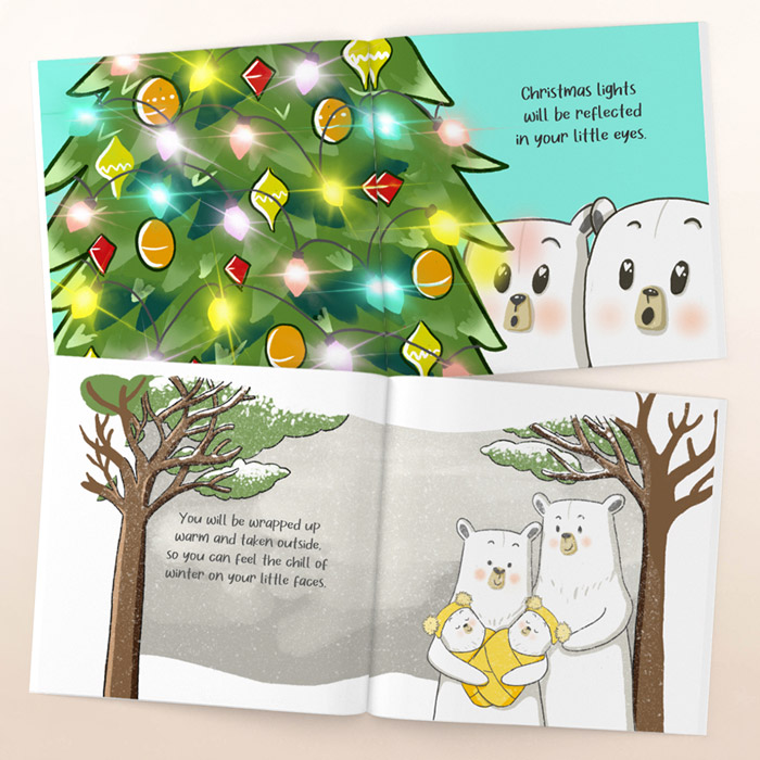 Personalised First Christmas Book For Twins