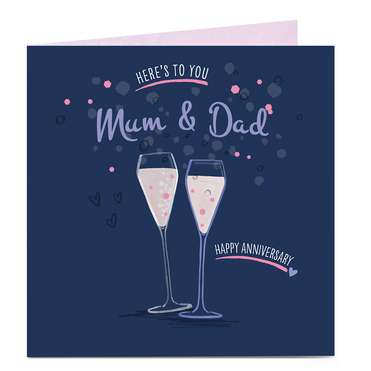 Personalised Anniversary Card - Here's To You Champagne