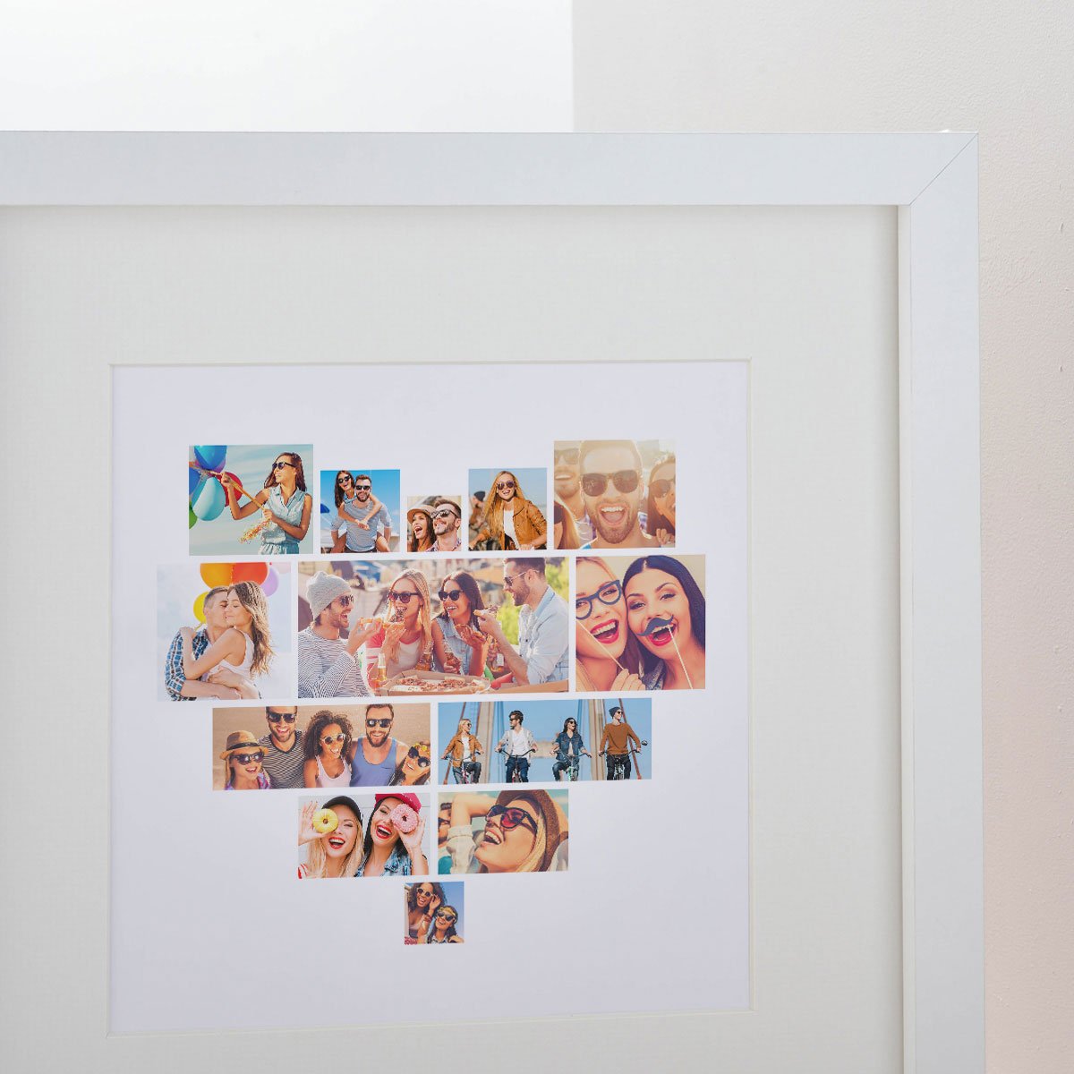 Multi Photo Upload Square Framed Print - Heart