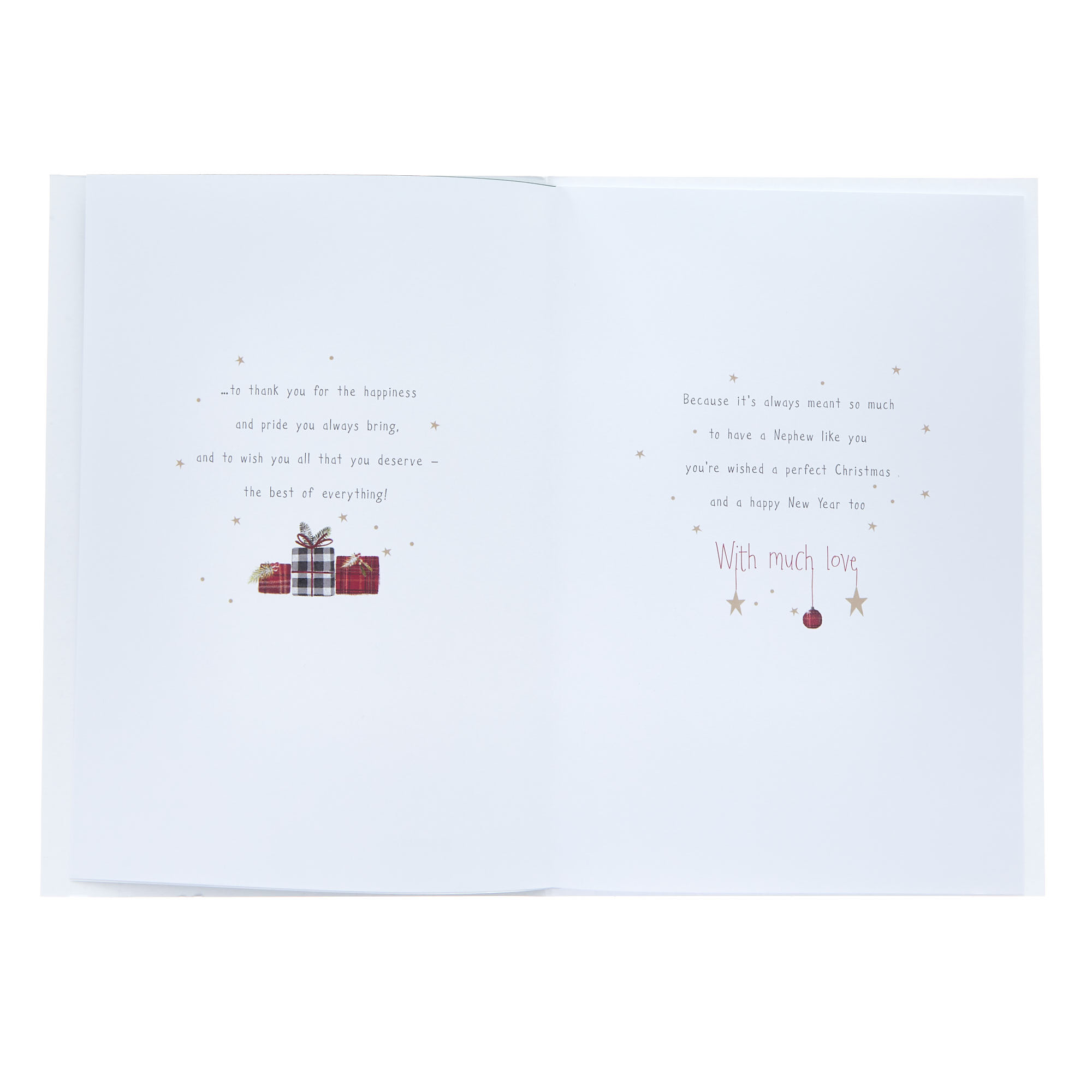 Nephew Penguin & Presents Christmas Card