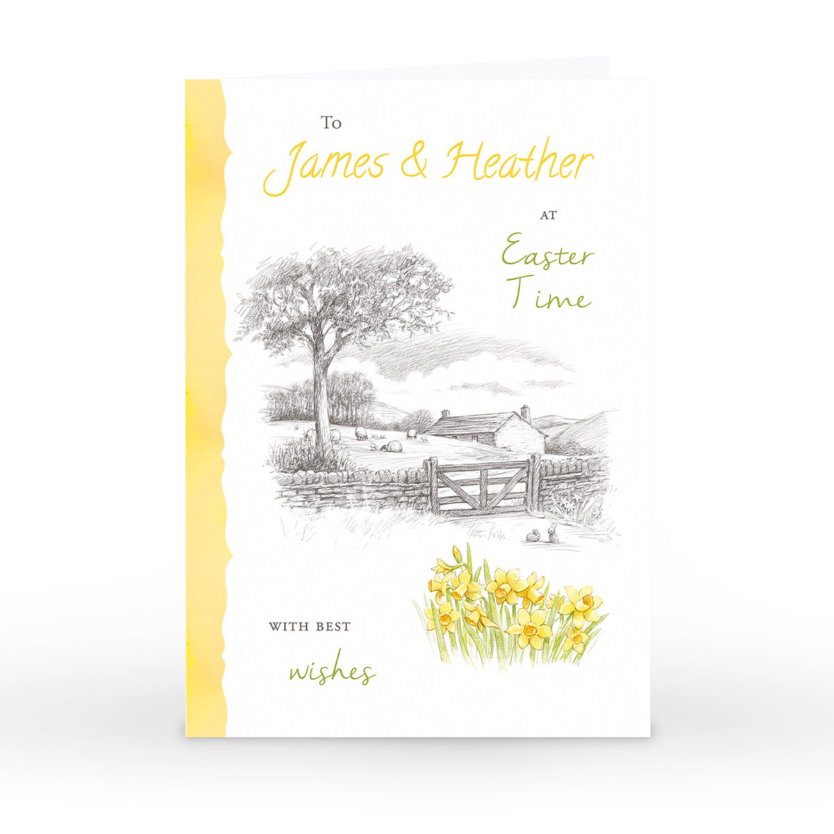 Personalised Easter Card - Daffodils In A Field