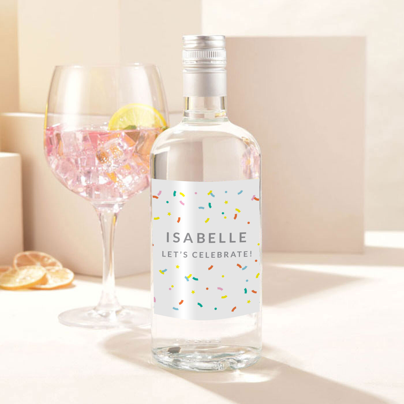 Personalised Gin - Confetti Let's Celebrate