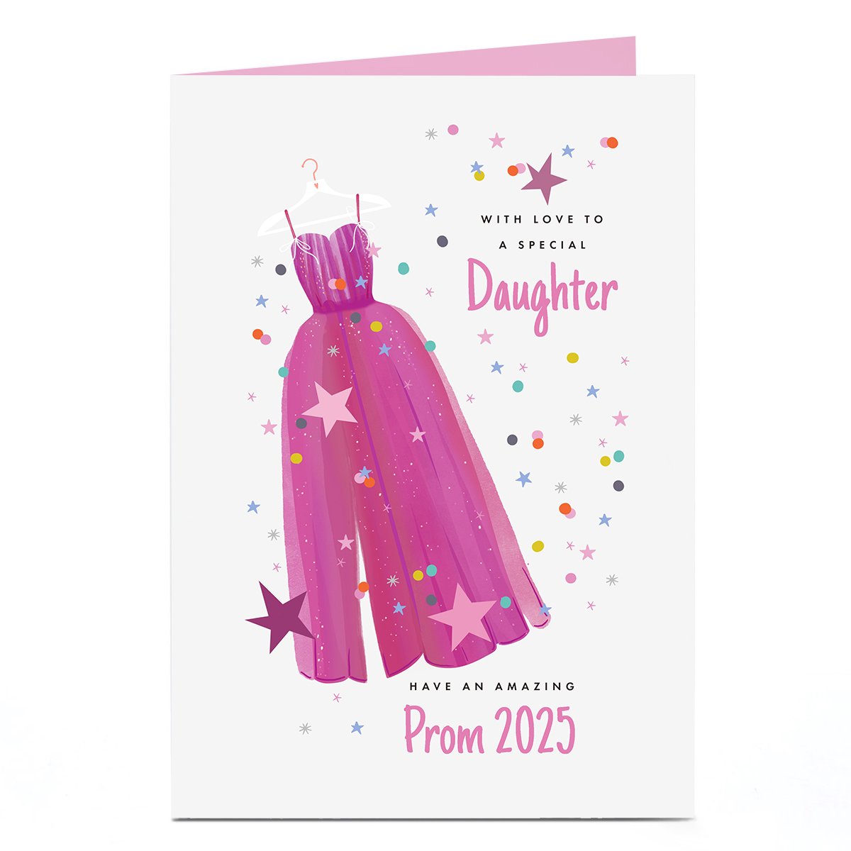 Personalised Prom Card - Pink Prom Dress, Daughter