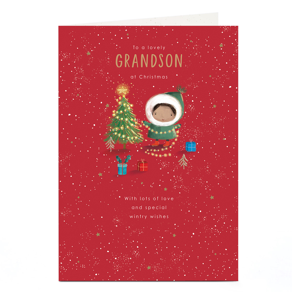 Christmas Card - Tree Lights, Grandson