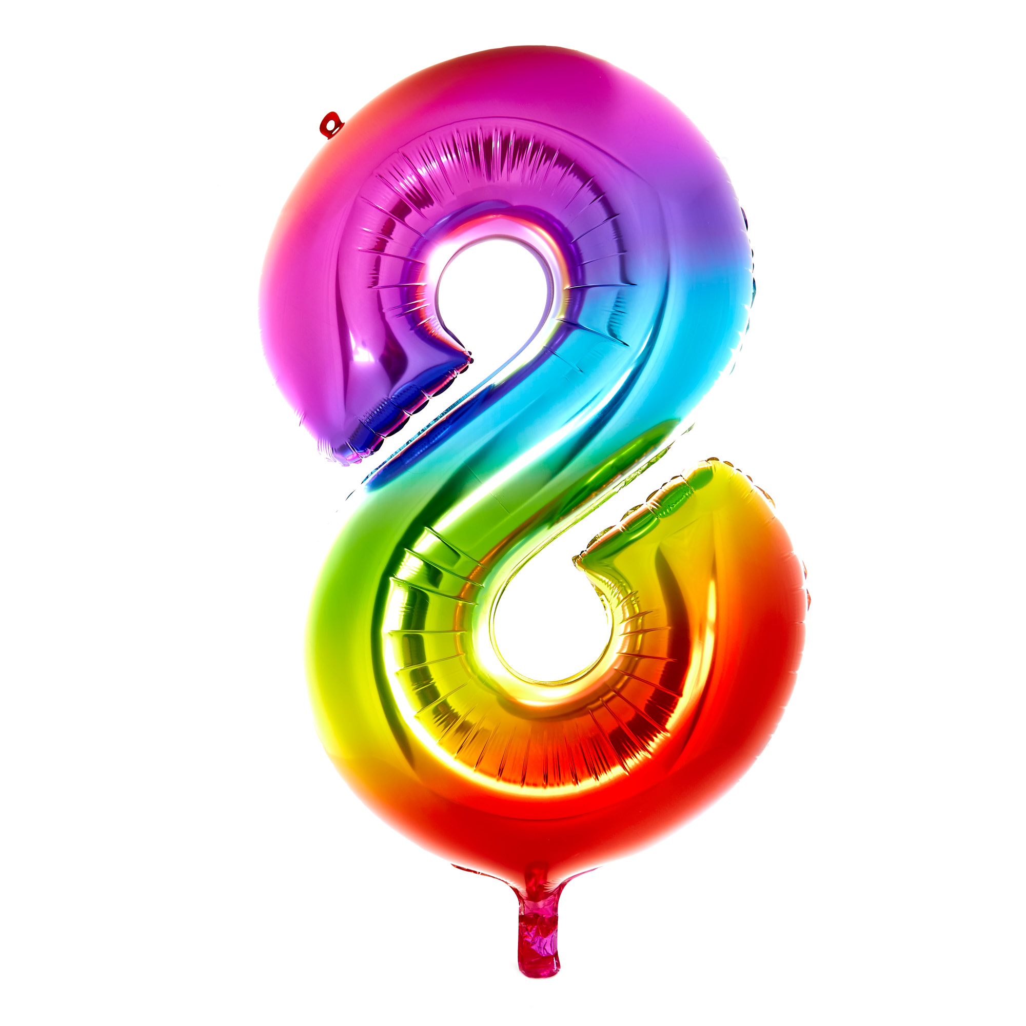 Giant Rainbow Number 8 Foil Helium Balloon - DEFLATED