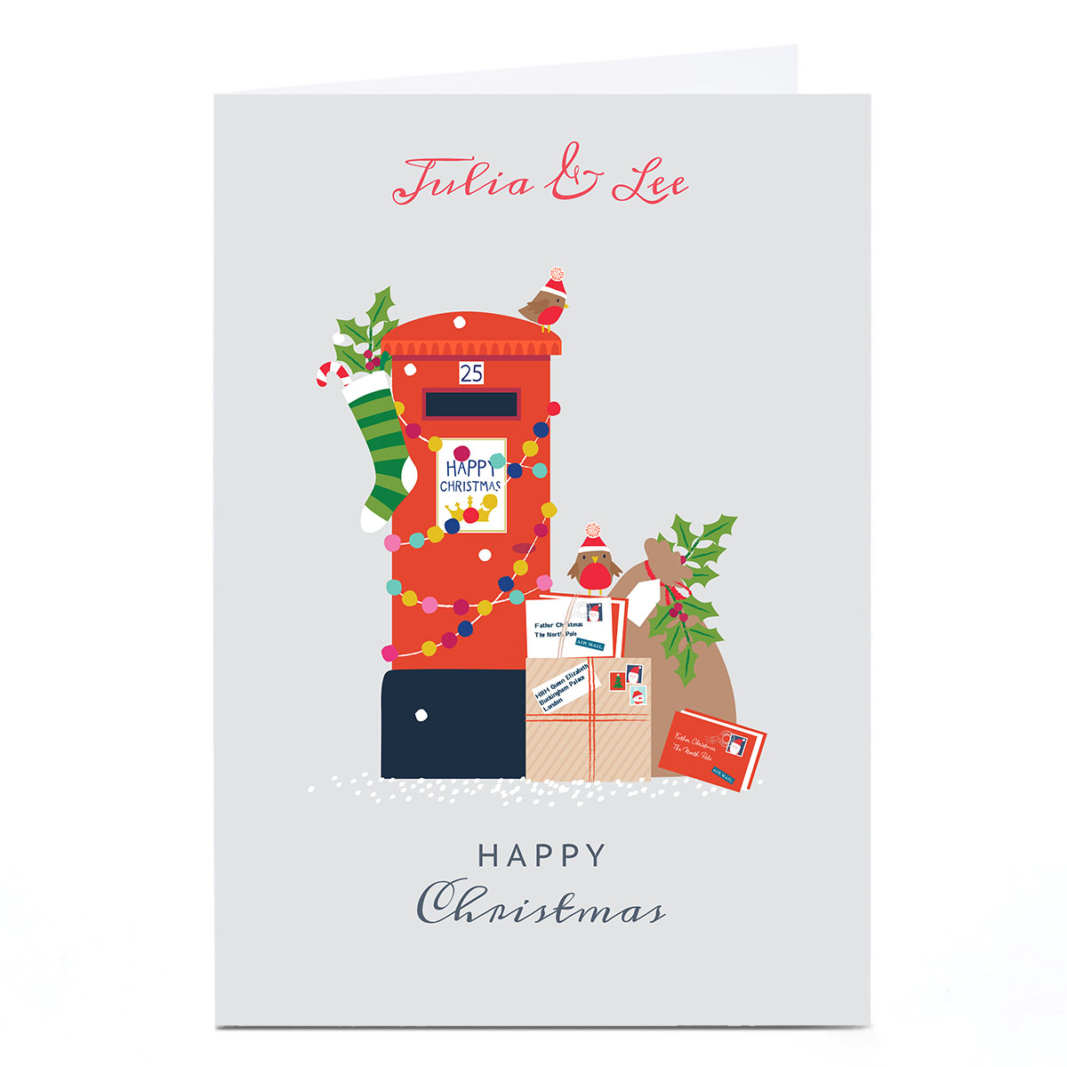 Personalised Klara Hawkins Christmas Card - Postbox