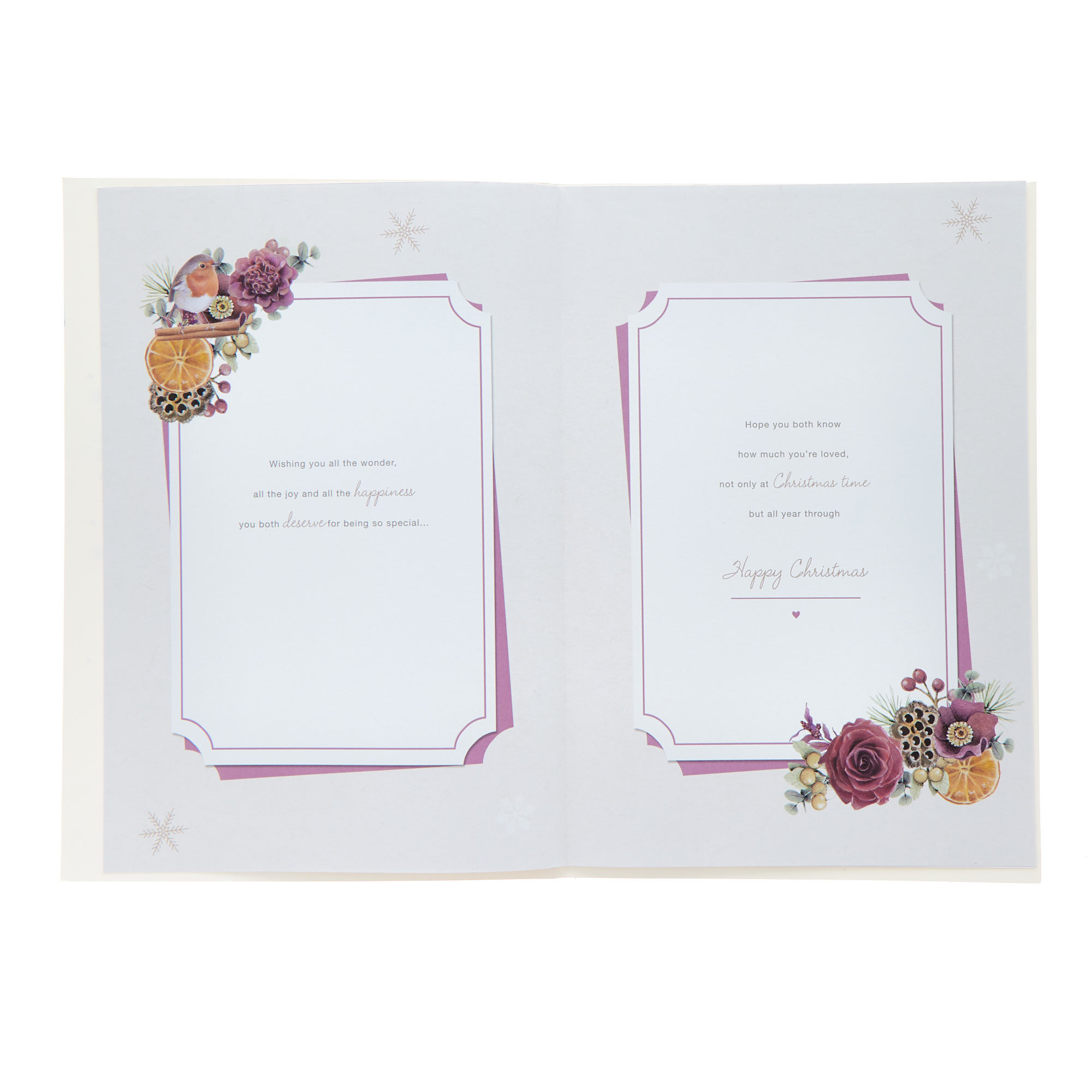 Mum & Dad Wreath & Robin Christmas Card