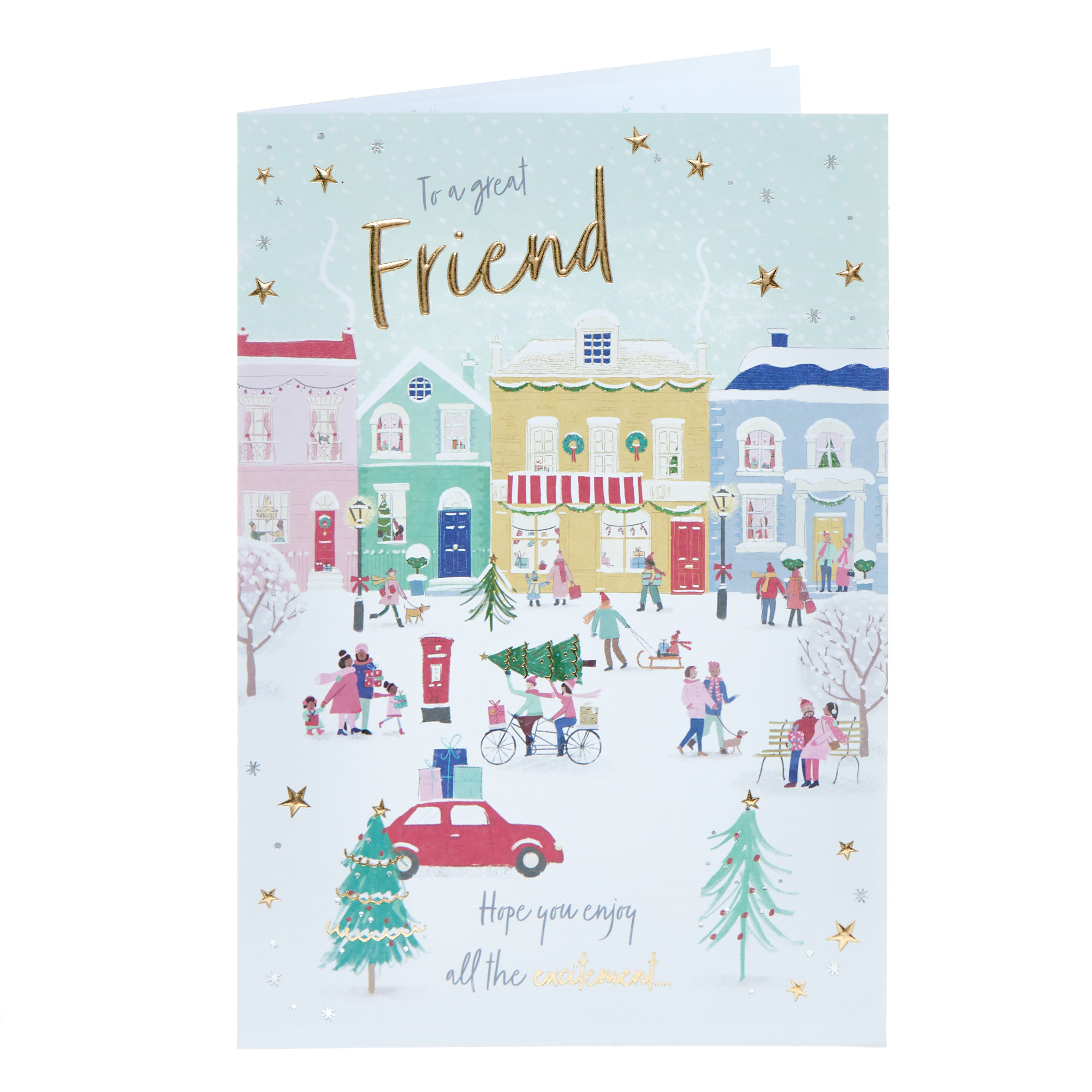 Friend Town Scene Christmas Card