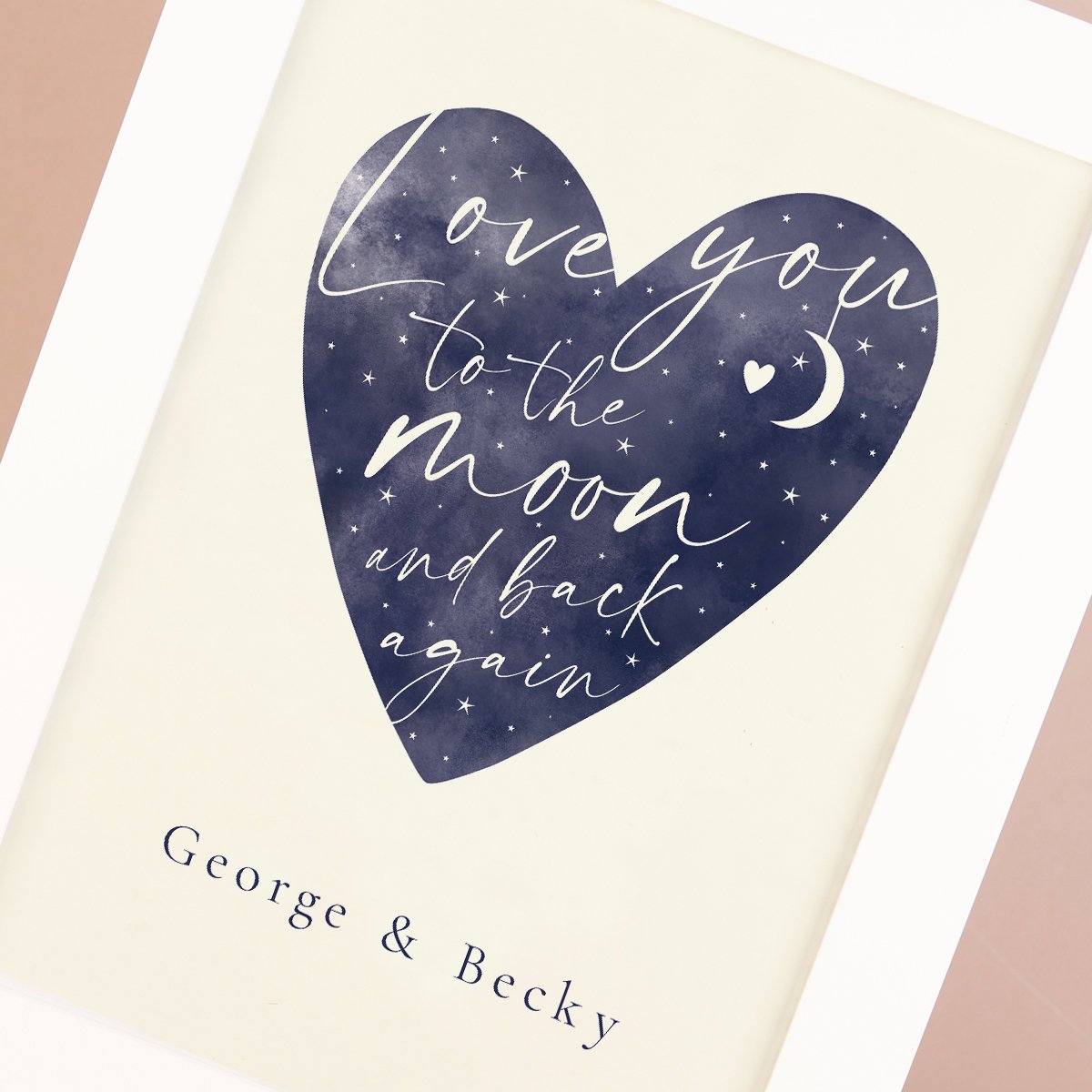 Personalised Love You To The Moon And Back Heart Framed Print