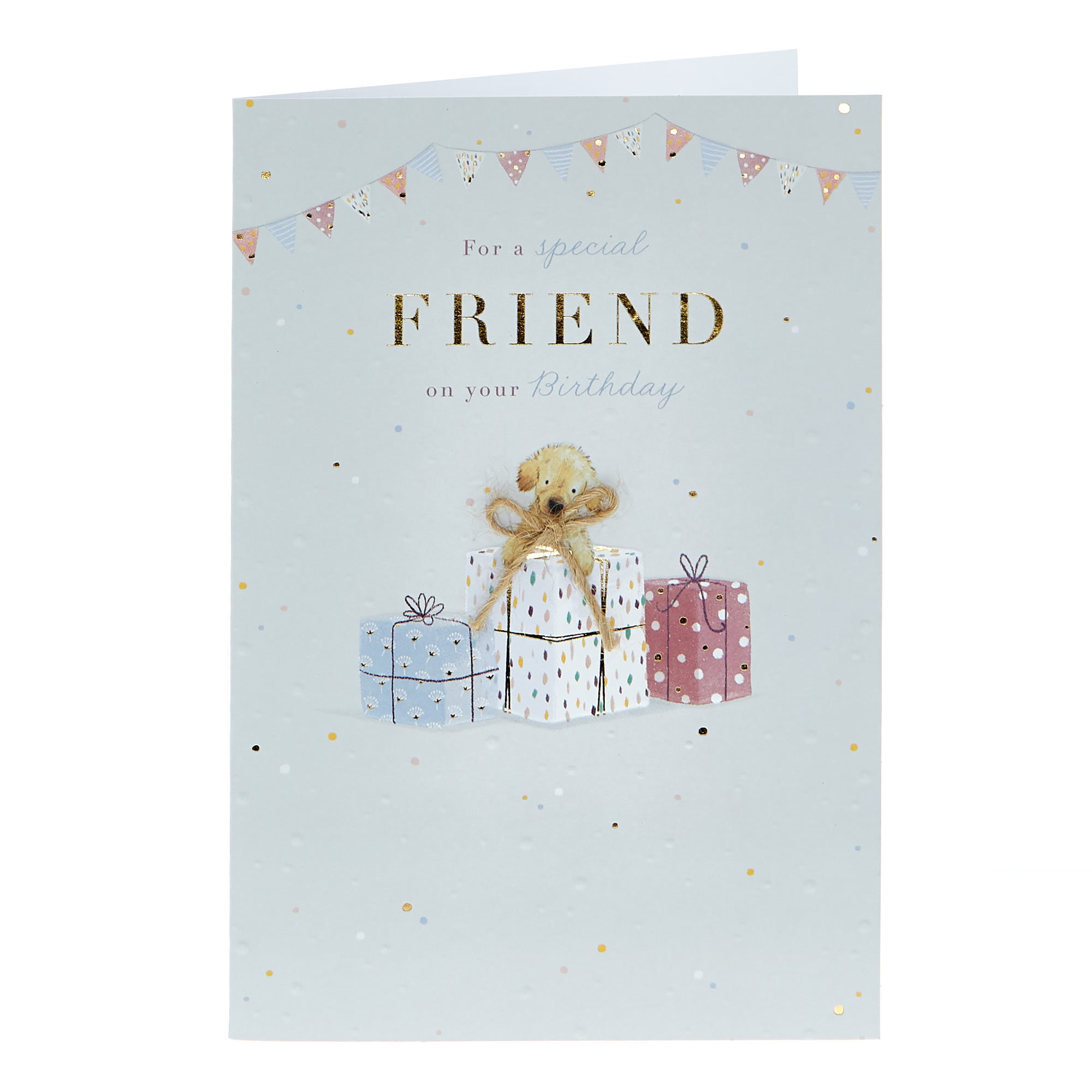 Birthday Card - Special Friend Dog & Gifts 