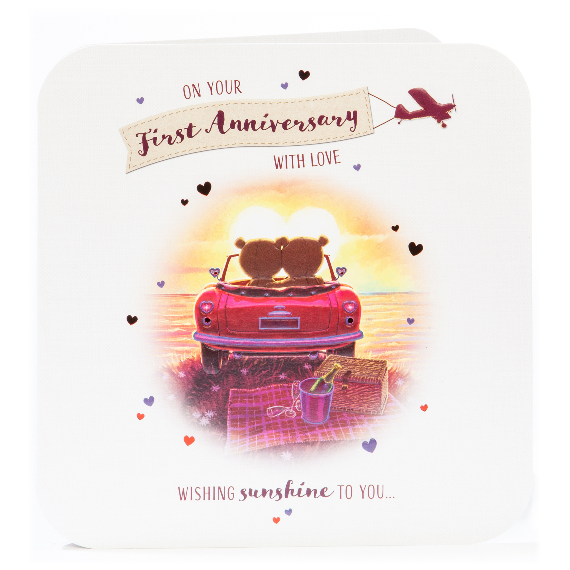 Platinum Collection 1st Anniversary Card - With Love