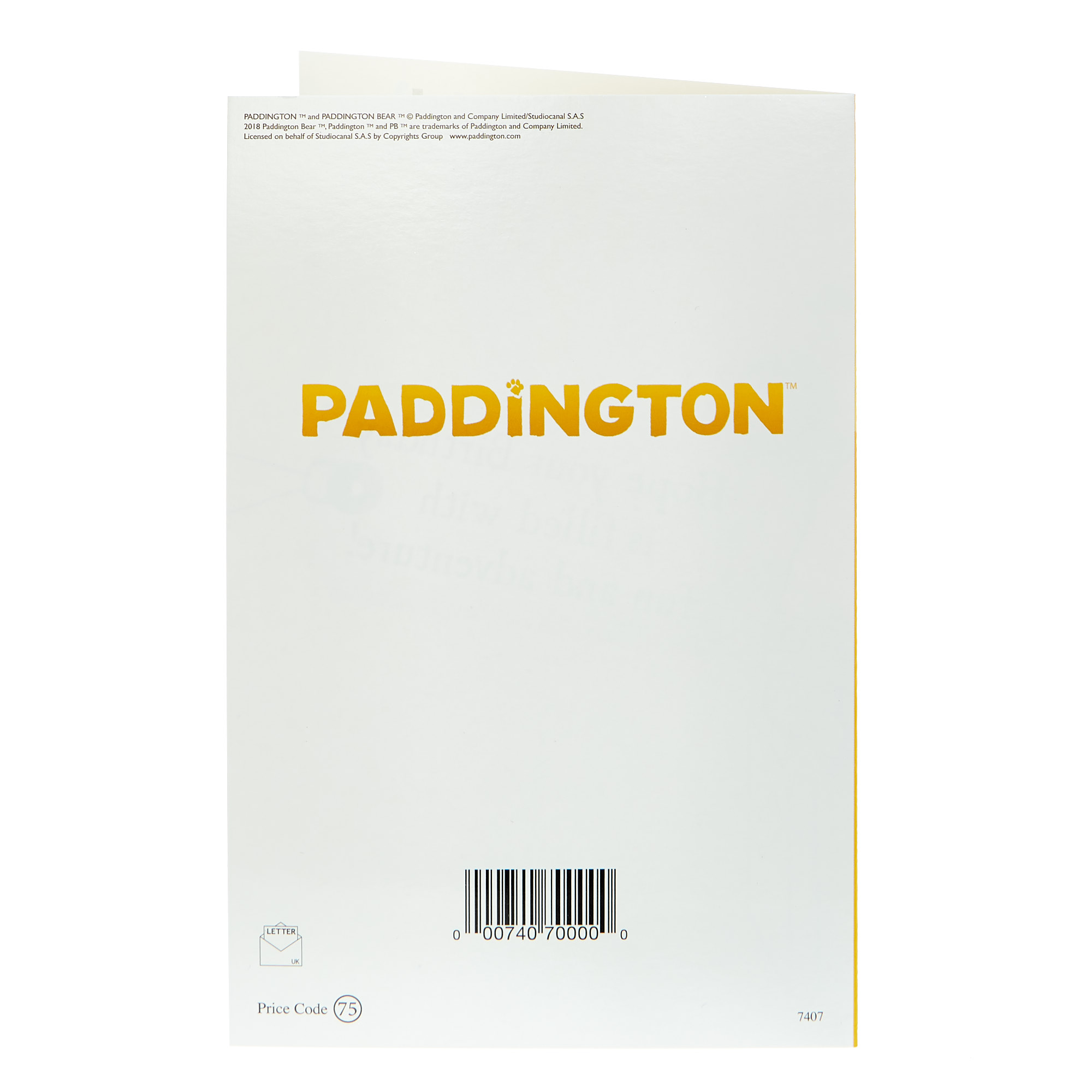 Paddington Bear Birthday Card