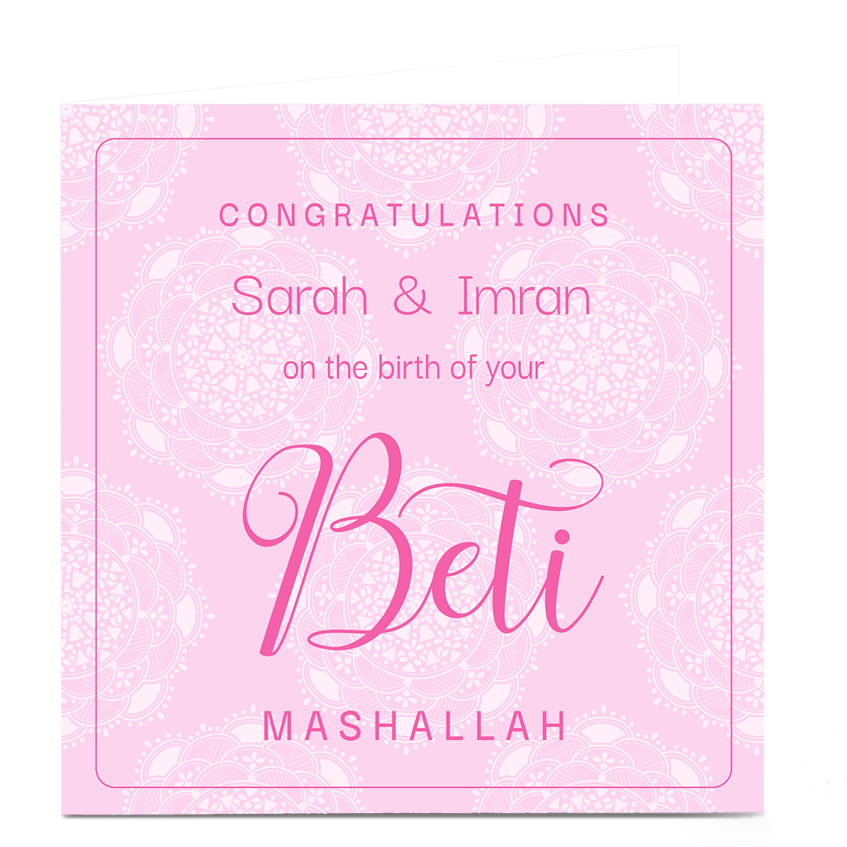 Personalised Roshah Designs Baby Card - Congratulations Beti