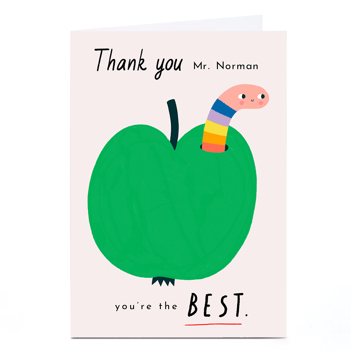 Personalised Lemon and Sugar Thank You Teacher Card - Apple