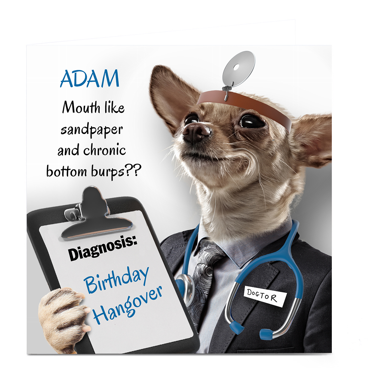 Personalised Birthday Card - Doctor Dog