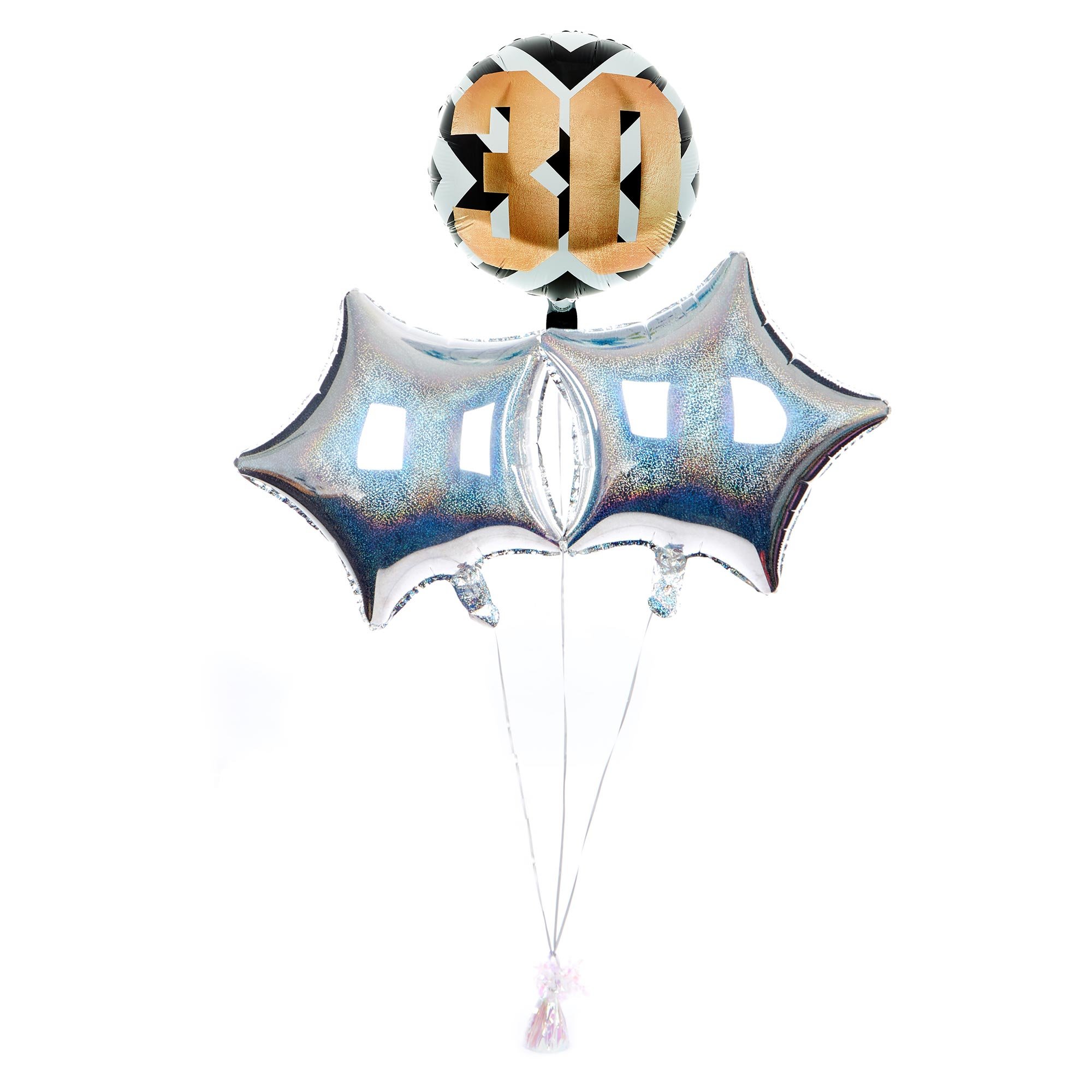 Modern 30th Birthday Balloon Bouquet - DELIVERED INFLATED!