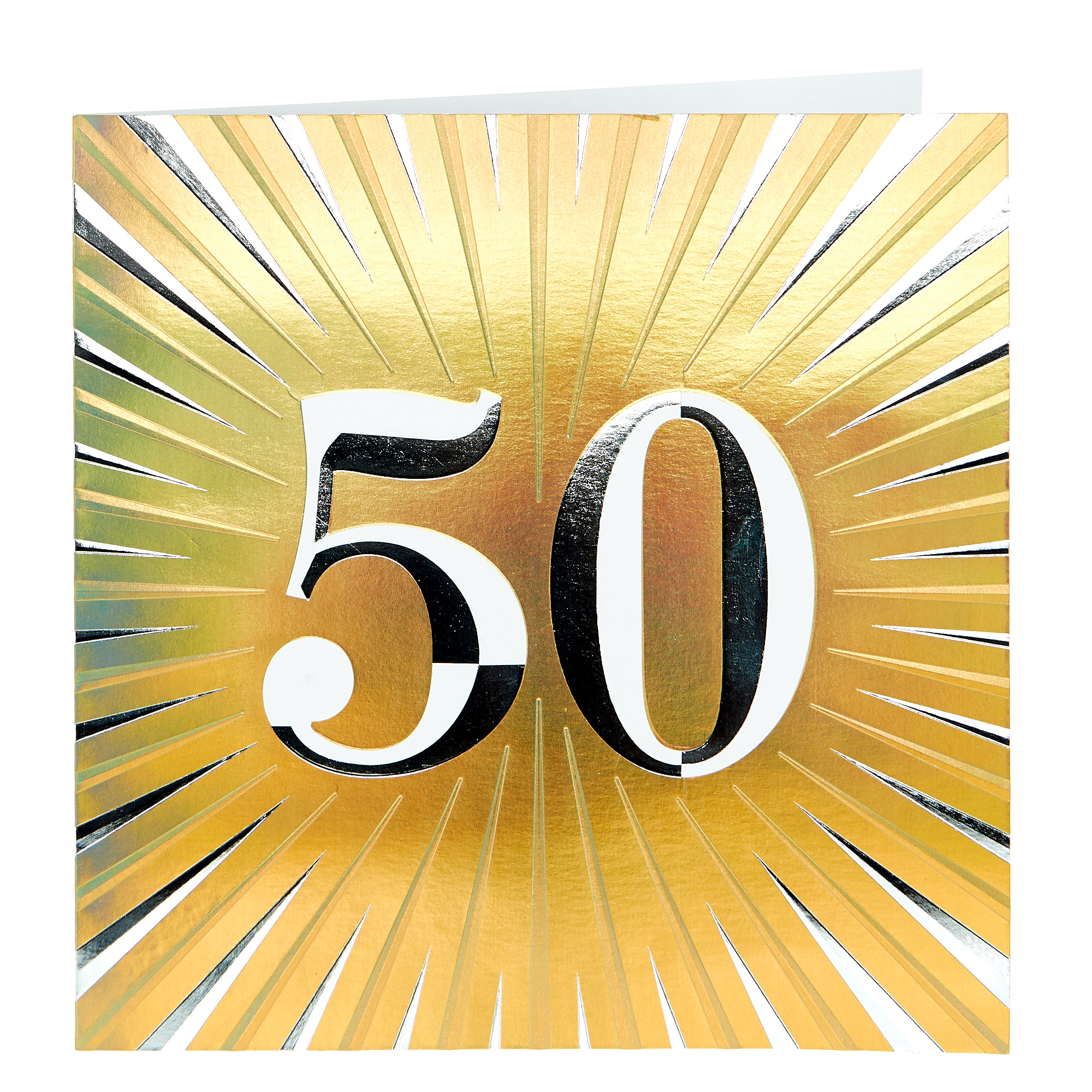 Platinum Collection 50th Birthday Card - Gold & Silver
