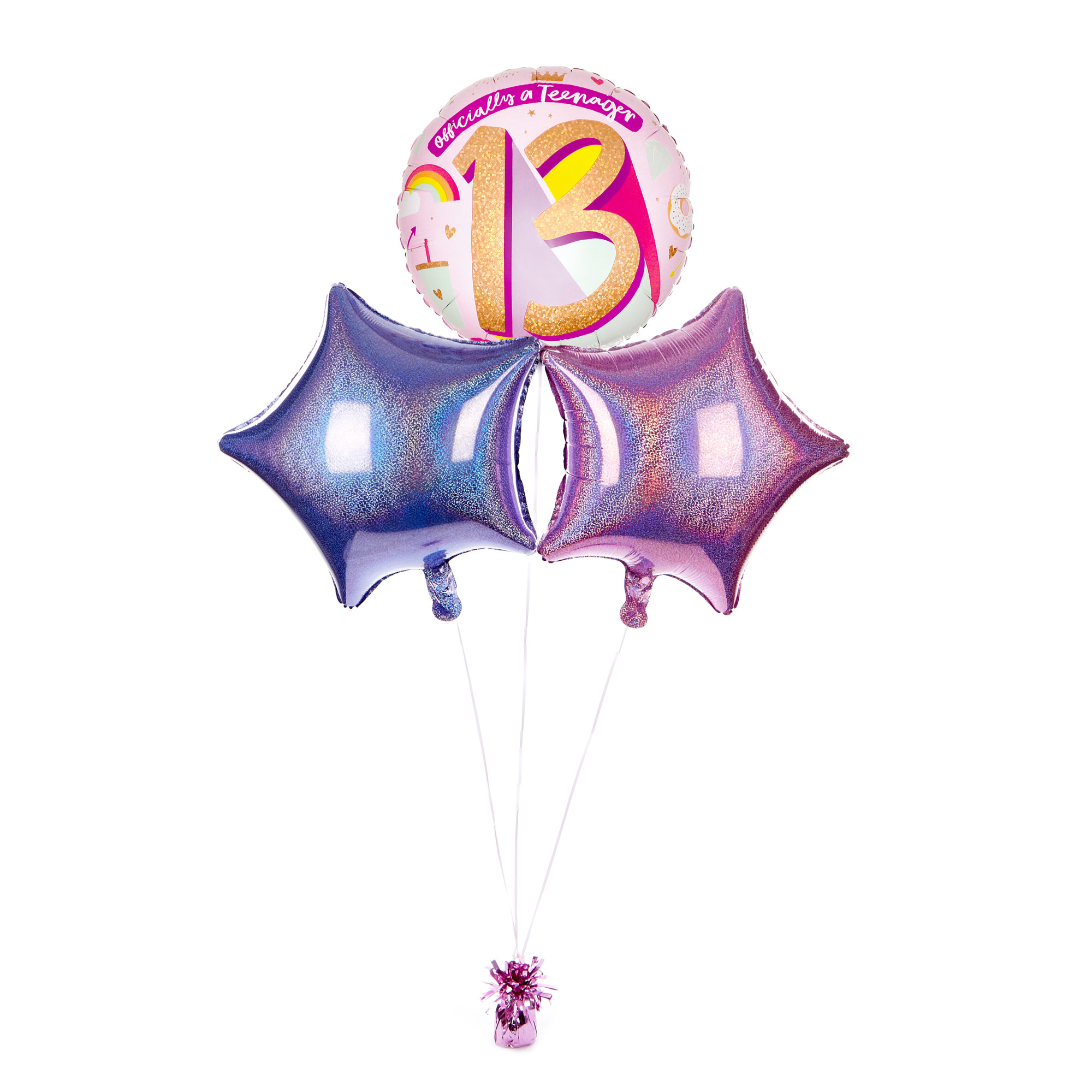 Pink Official Teenager 13th Birthday Balloon Bouquet - DELIVERED INFLATED!