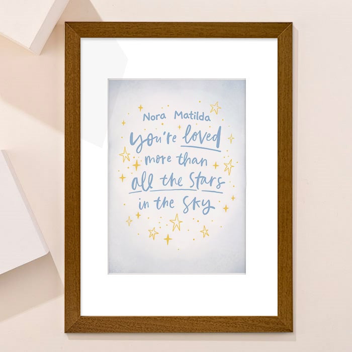 Personalised Loved More Than All The Stars In The Sky Framed Print
