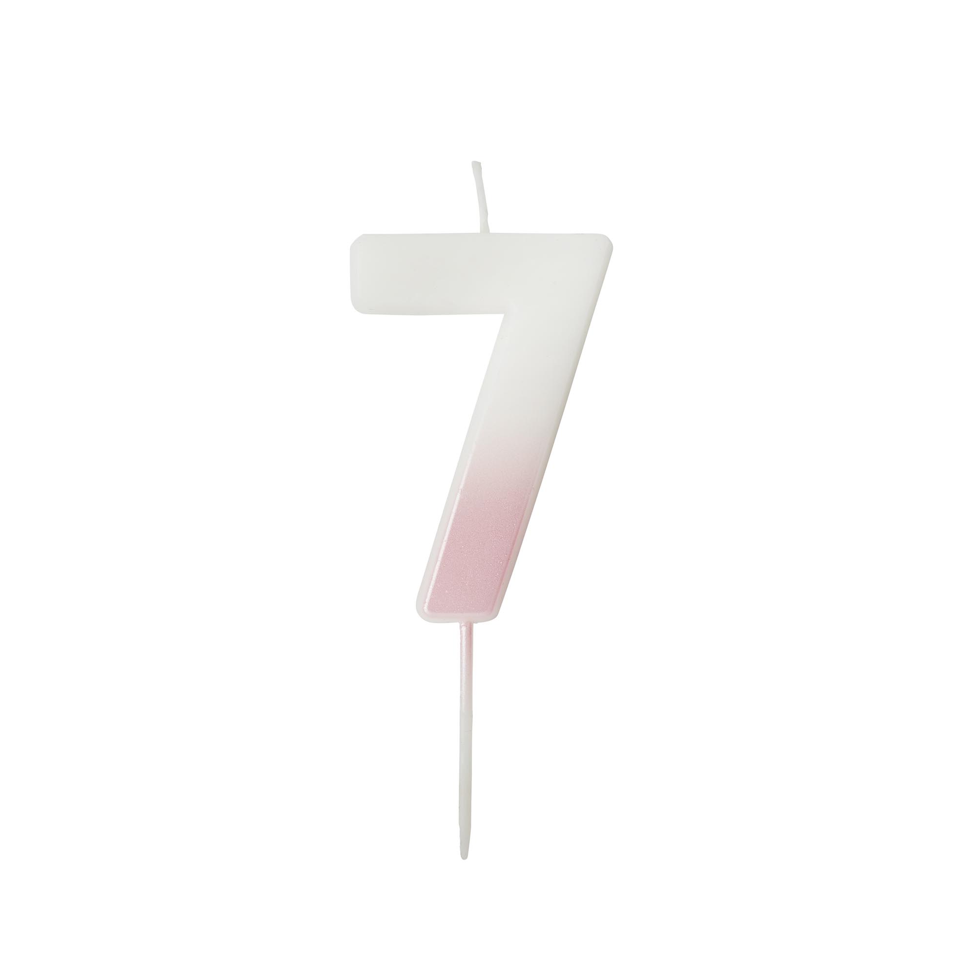 Pink Ombre Number Cake Candle (0-9)