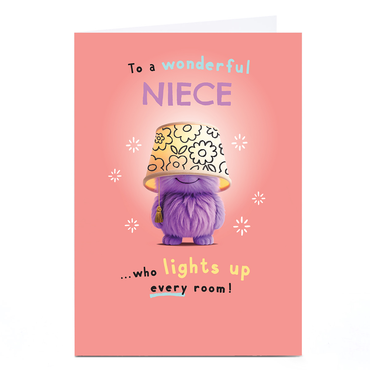Personalised Wimzee Birthday Card - Light Up Every Room, Niece