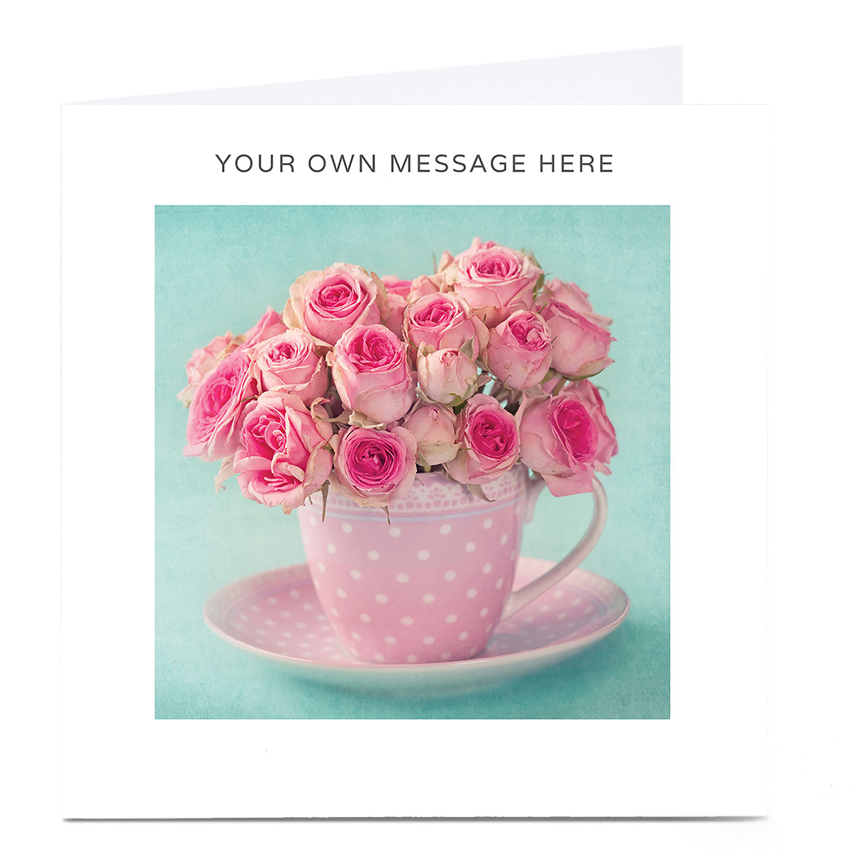 Personalised Card - Roses In A Teacup