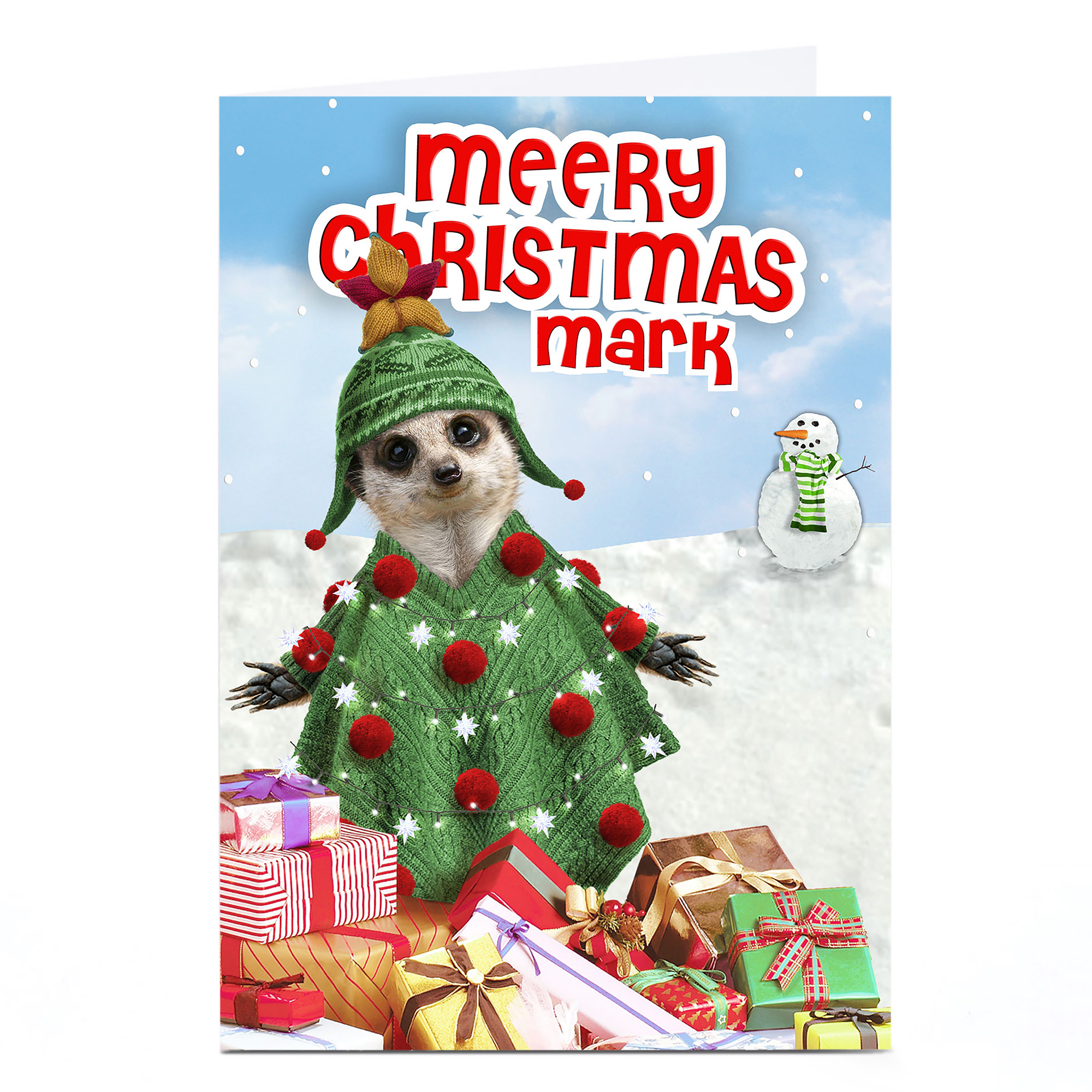 Personalised Christmas Card - Meerkat Tree