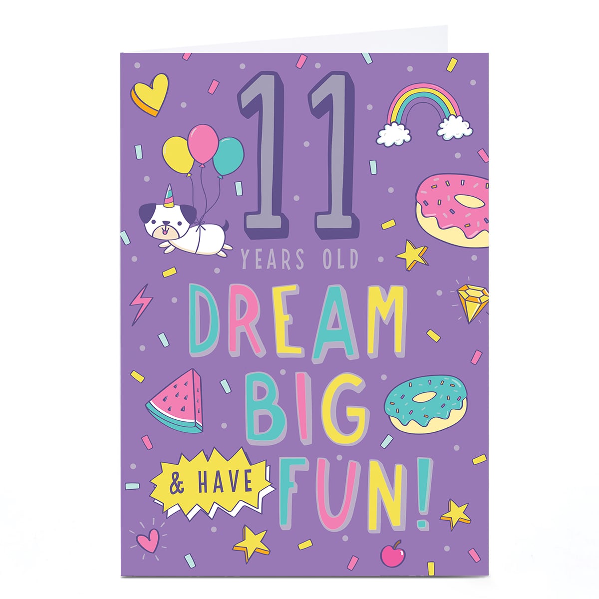 11th Birthday Card - Dream Big and Have Fun