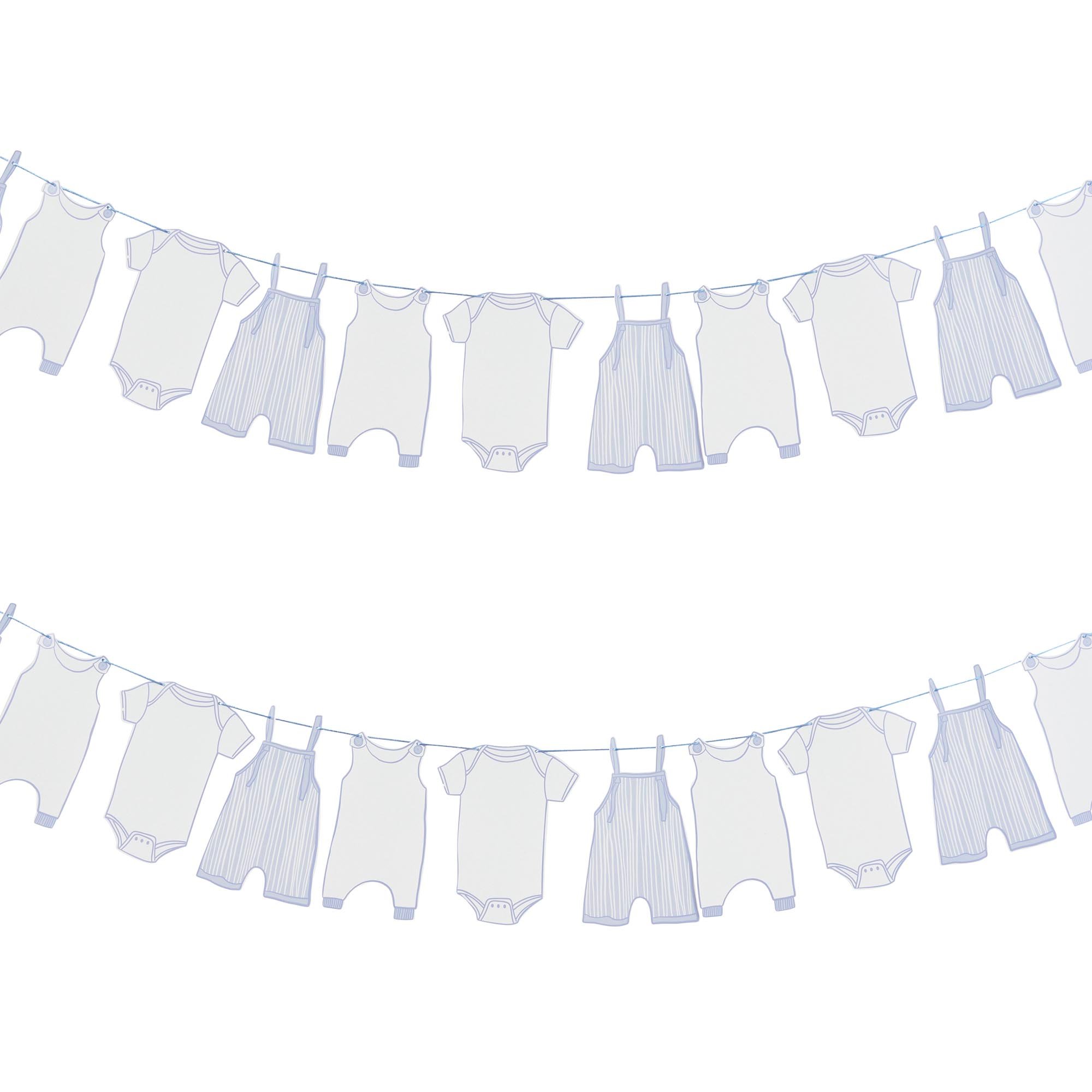 Blue Babygrow Card Garland 2.5m
