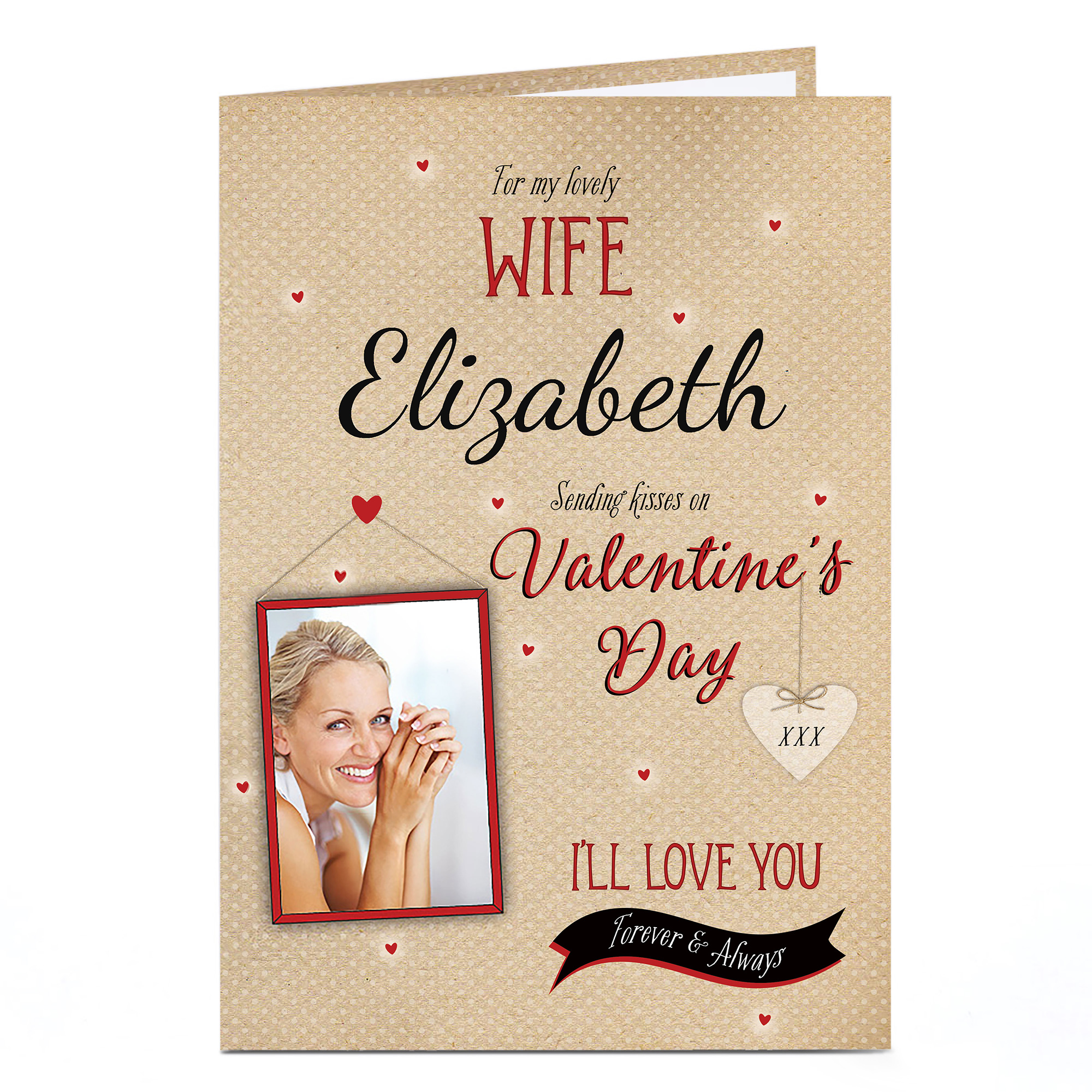 Photo Upload Valentine's Card - Wife, Wall Hanging