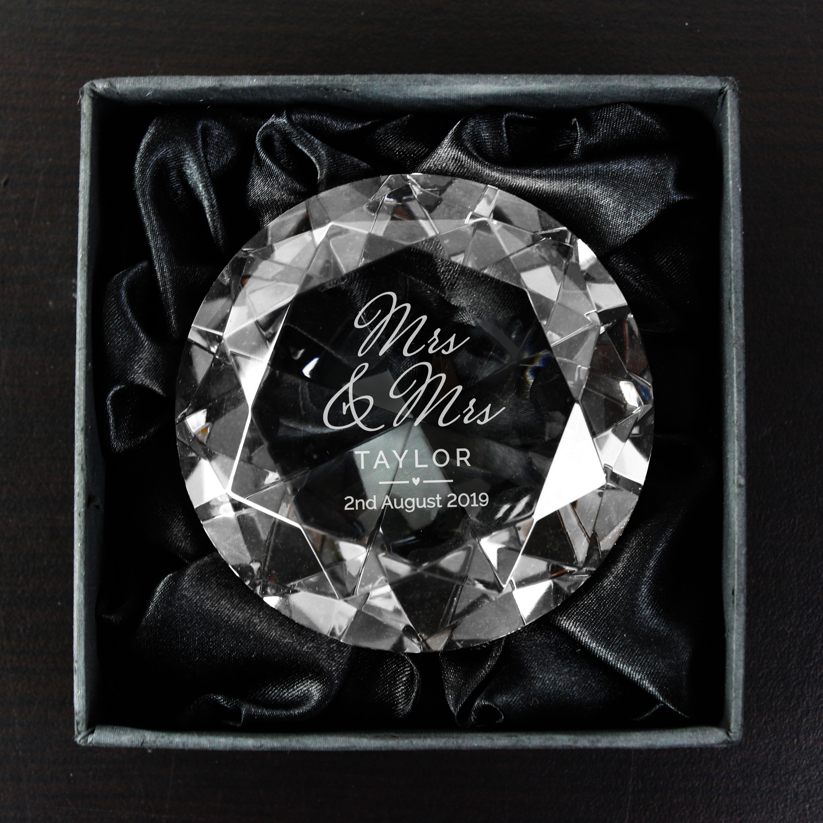 Personalised Wedding Diamond Paperweight